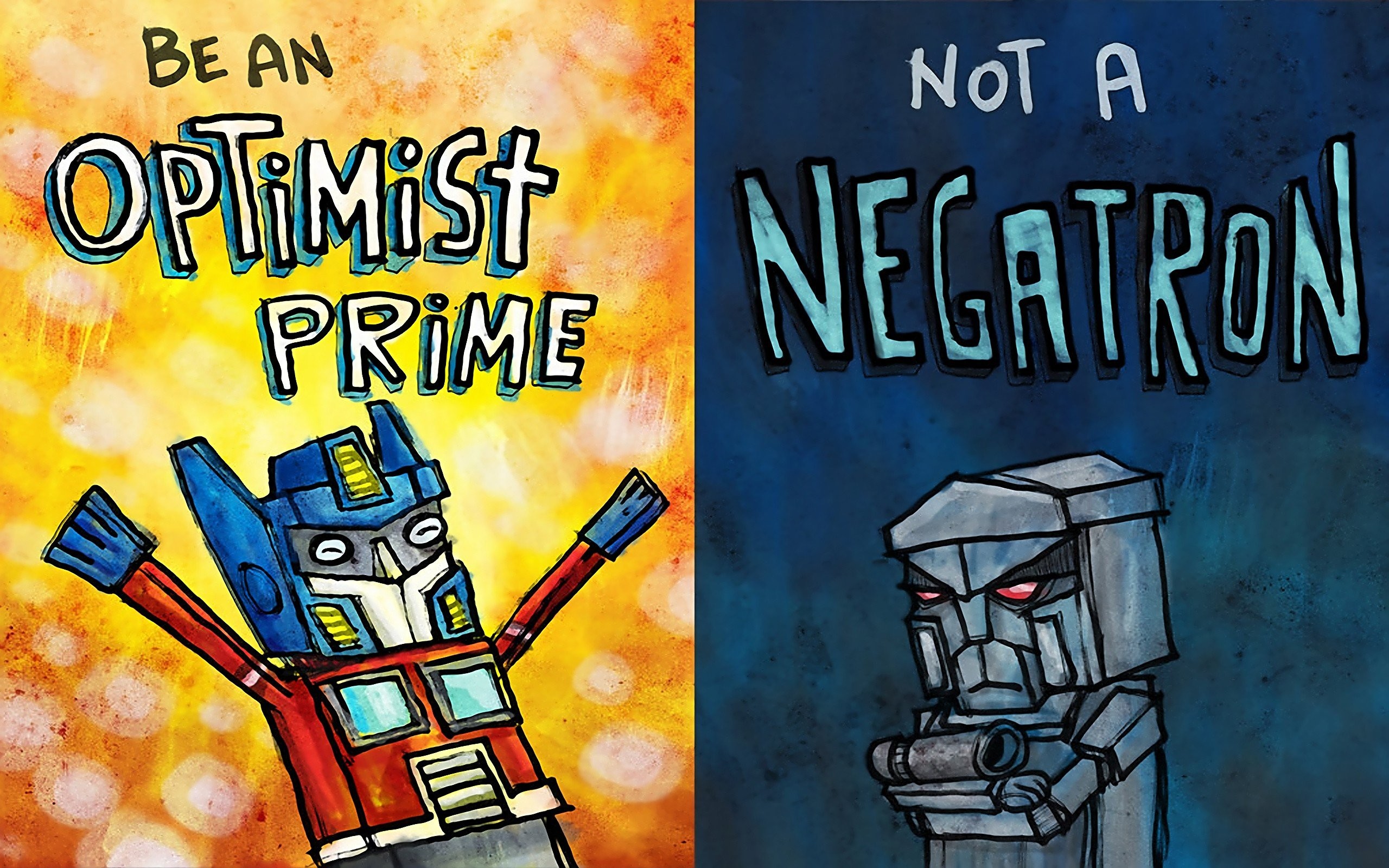 2560x1600 Cartoons Megatron Motivation Optimus Prime Robots Transformers