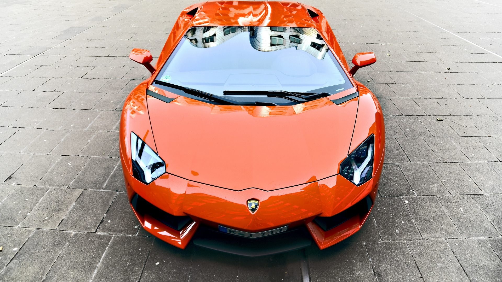 1920x1080 Lamborghini Orange Car Wallpaper  768x432