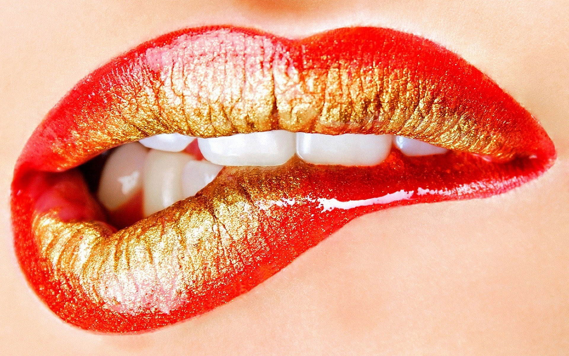 1920x1200 Red Gold Lips Wallpapers Pictures Photos Images