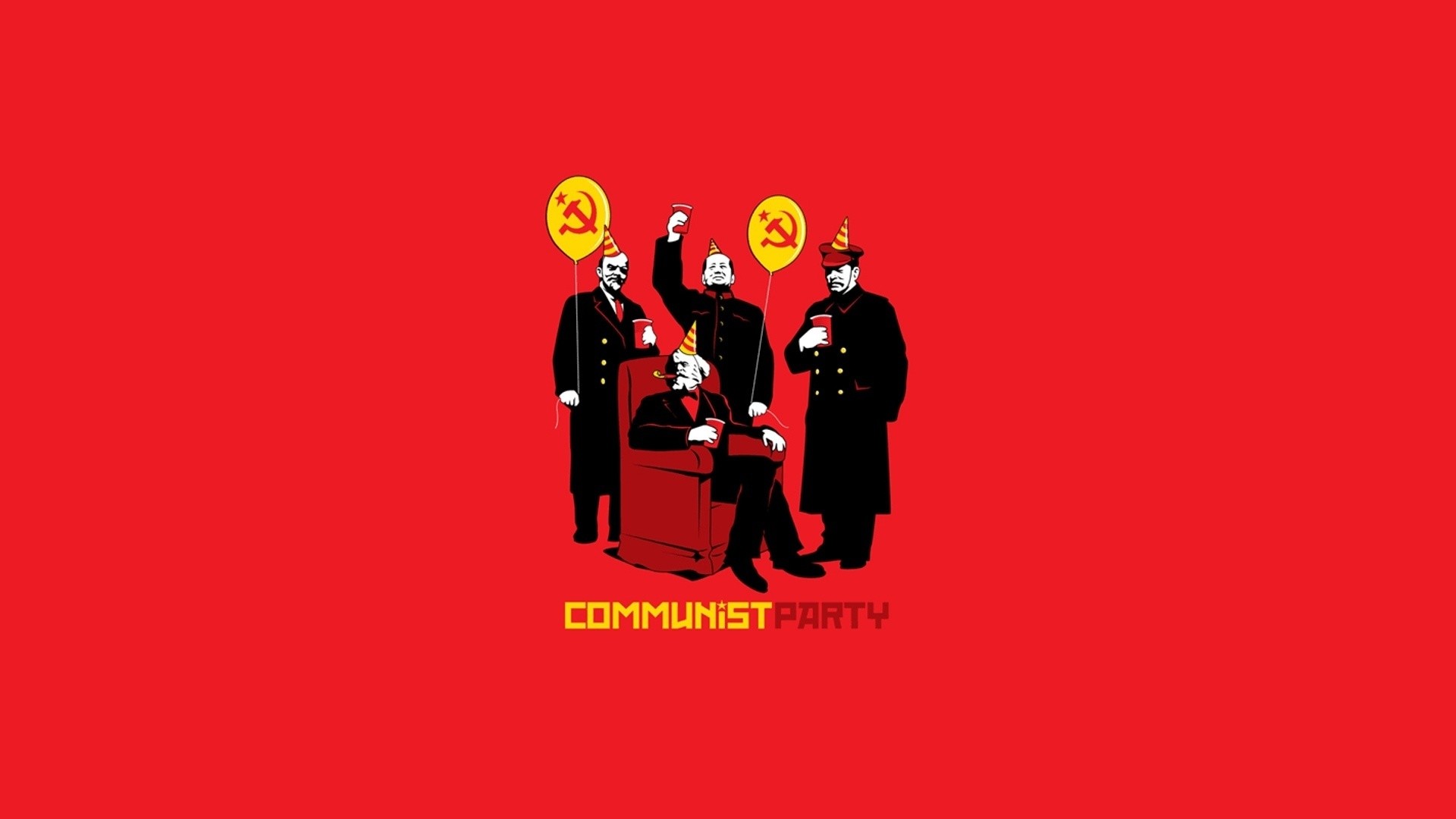 1920x1080 Funny, Humor, Party, Communist, Lenin, Stalin, Karl Marx, Mao