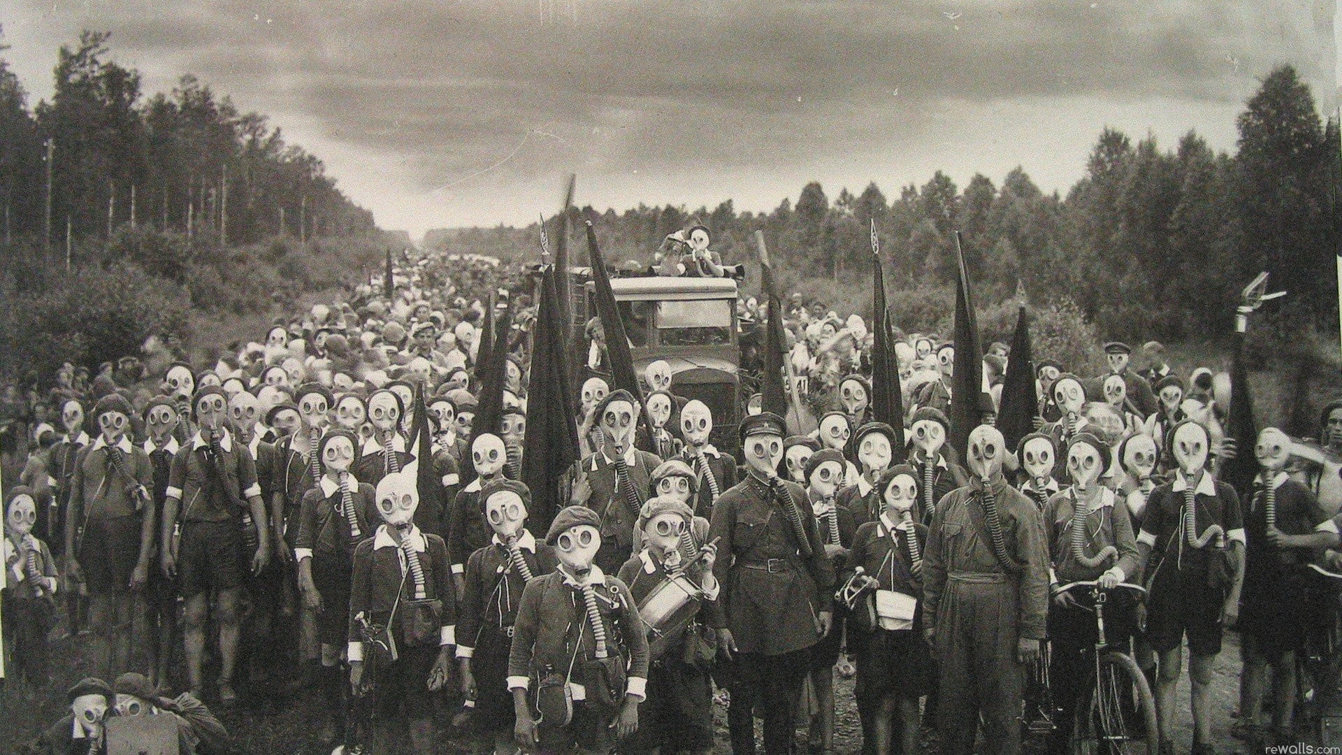 1920x1080 Soviet Gas Masks World War Children Wallpaper At Dark Wallpapers