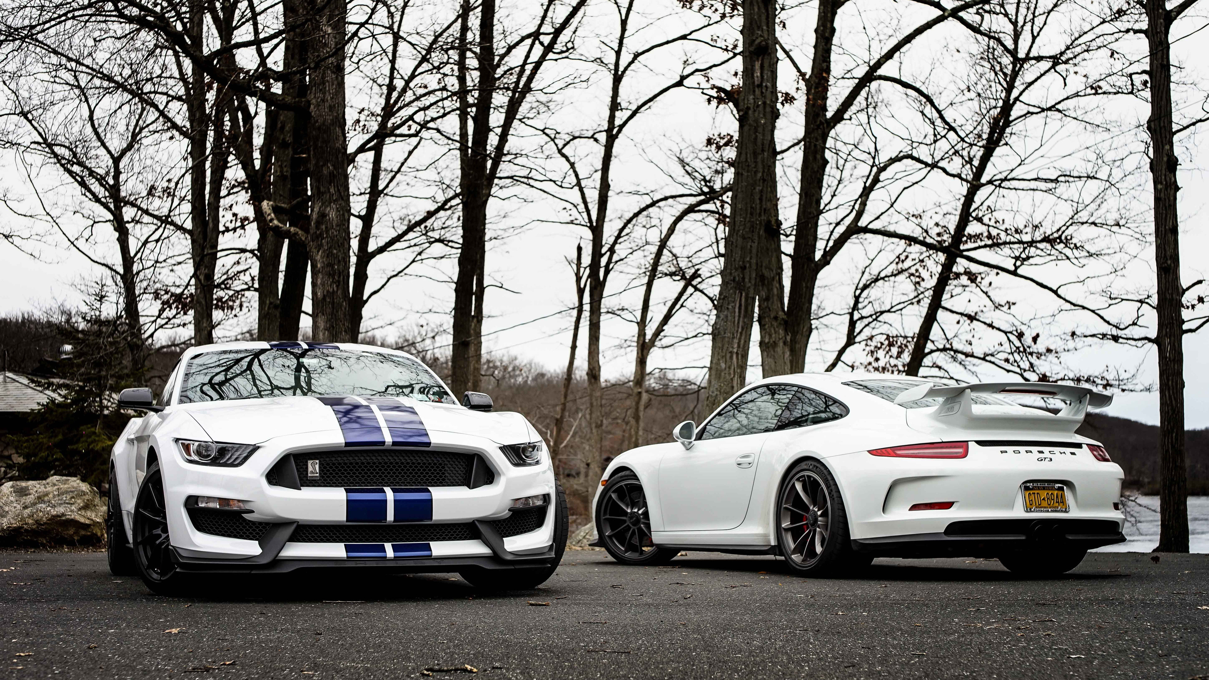 3840x2160 Ford Mustang GT350 And Porsche GT3