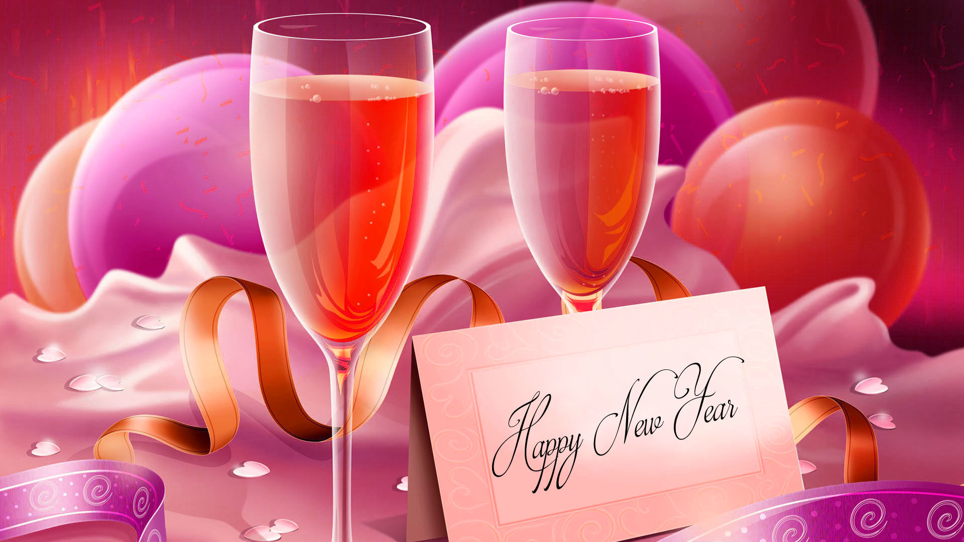 1920x1080 Happy New Year Wallpapers With Wine Glasses