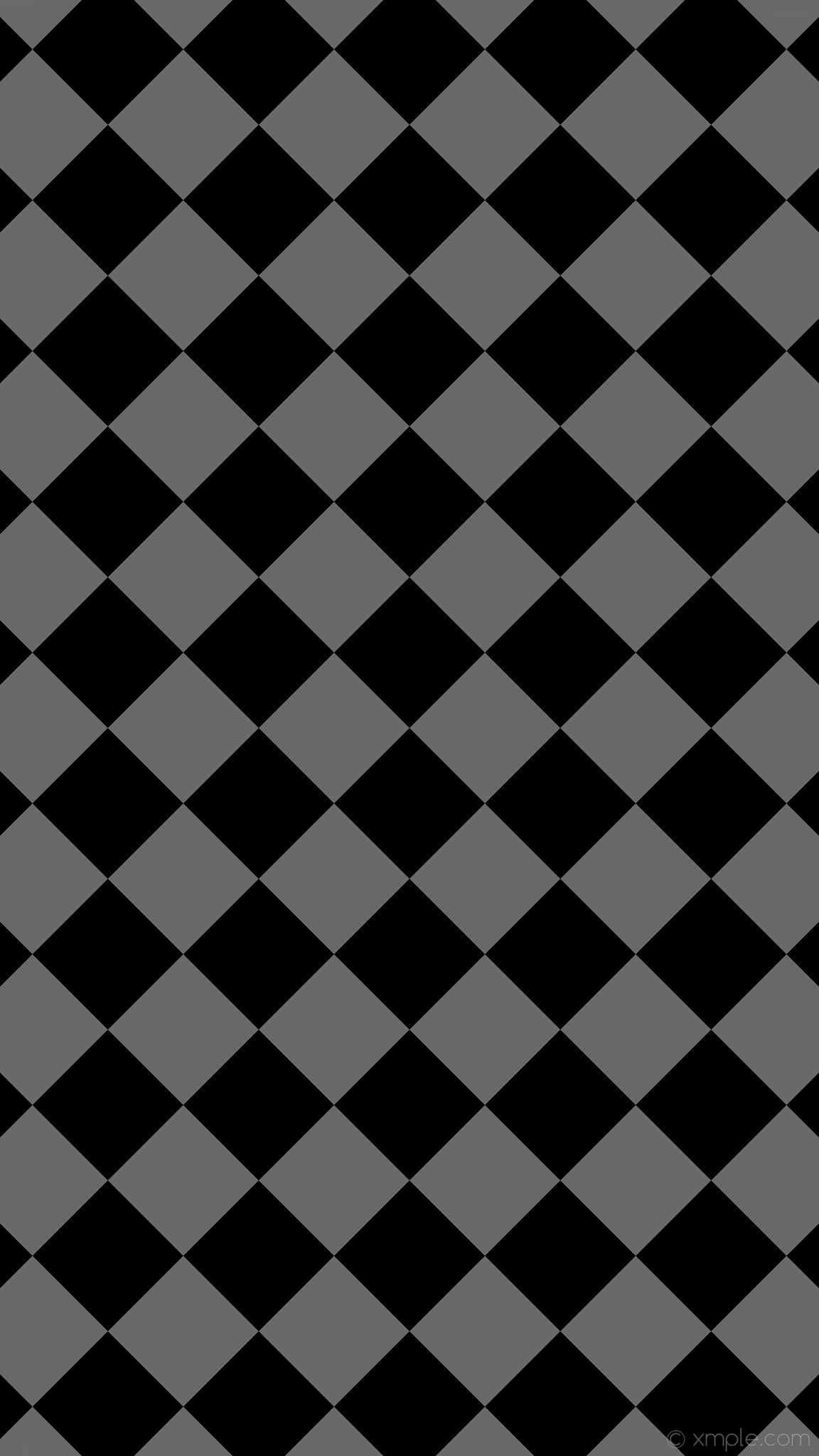 1152x2048 wallpaper checkered black squares grey dim gray #696969 #000000 diagonal  45Â° 150px