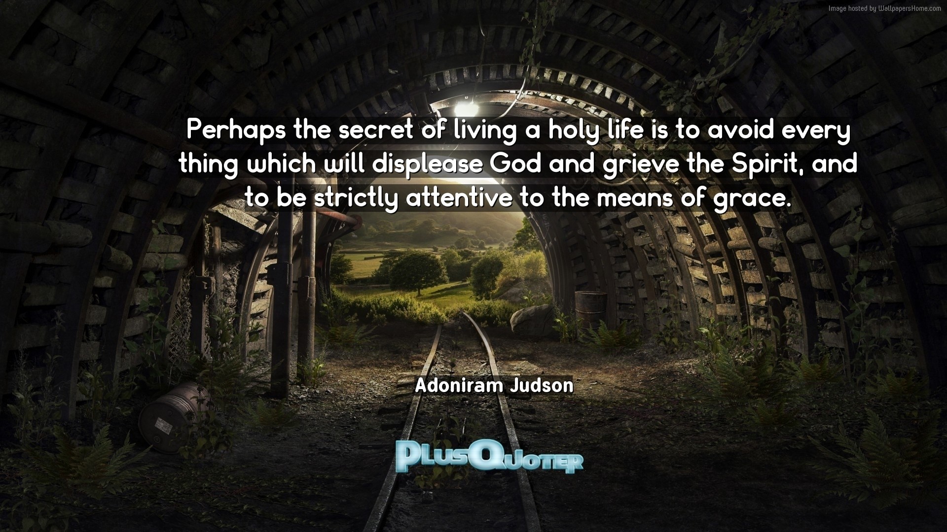 1920x1080 Download Wallpaper with inspirational Quotes- "Perhaps the secret of living  a holy life is. “