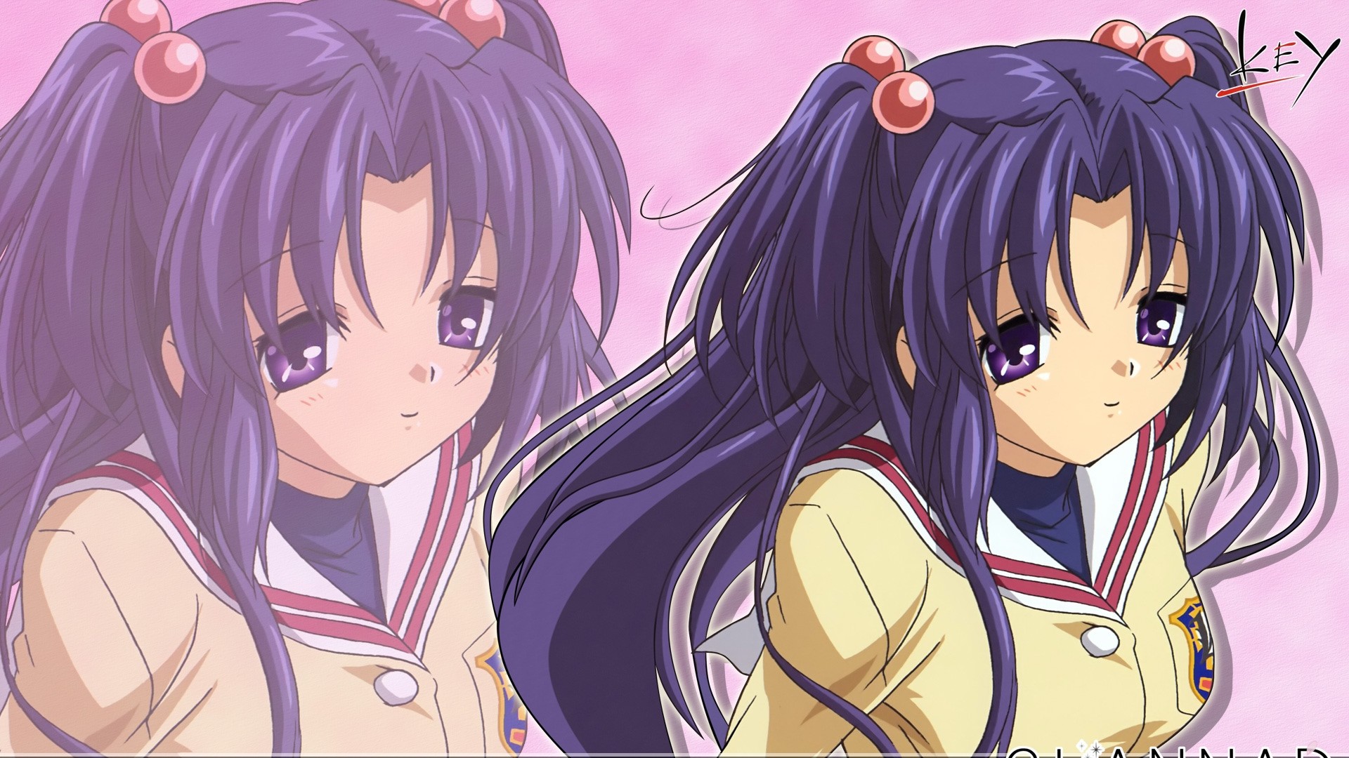 1920x1080 Preview wallpaper clannad, ichinose kotomi, girl, two tails, bangs 