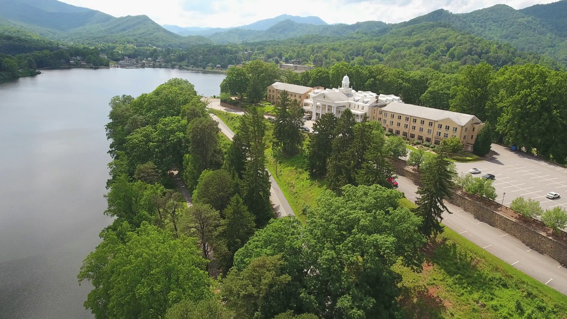 1920x1080 4k cinematic aerial of Resort in Blue Ridge Mountains North Carolina Stock  Video Footage - VideoBlocks