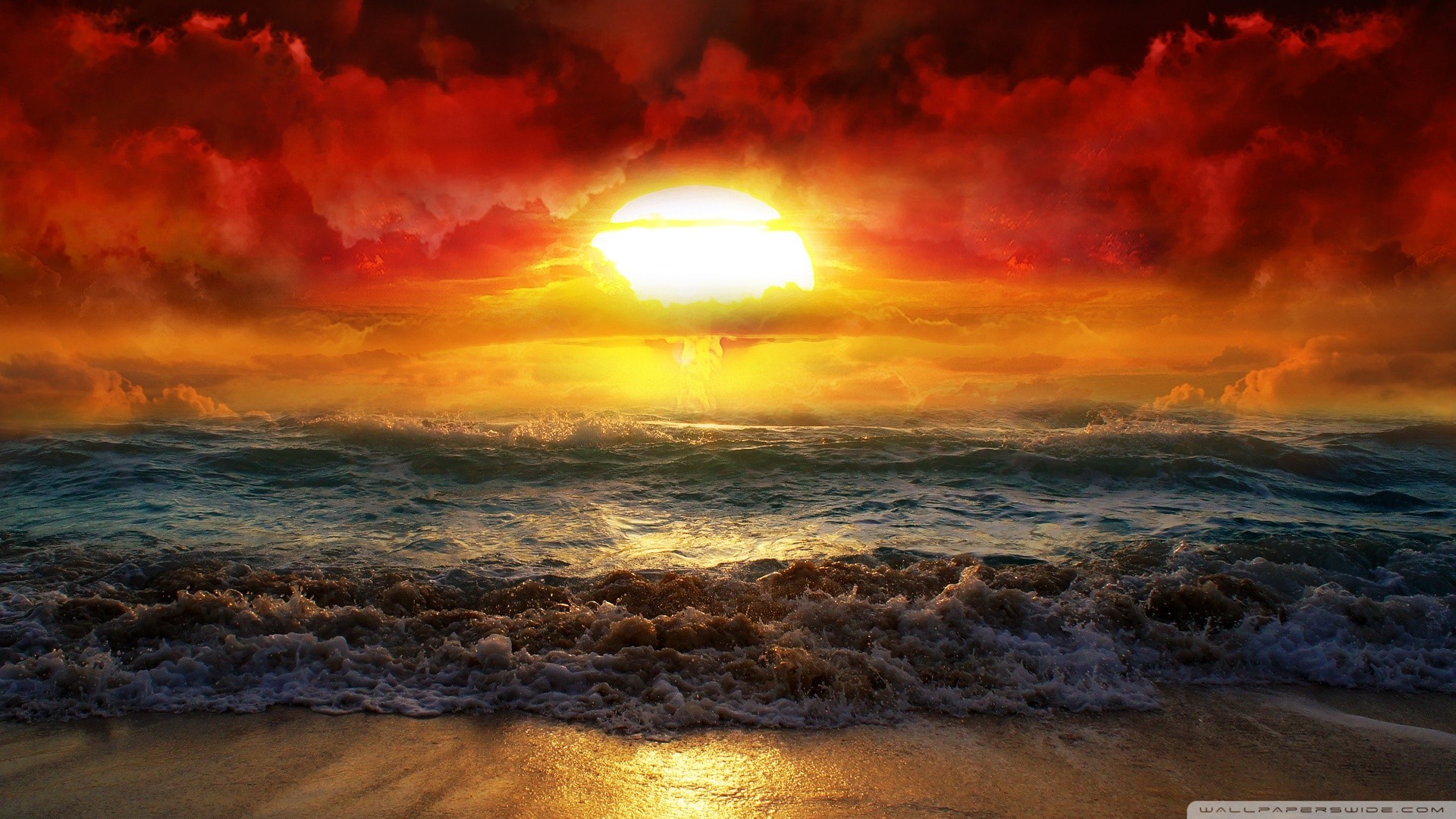 1920x1080 sea, Beach, Atomic bomb, Apocalyptic Wallpapers HD / Desktop and Mobile  Backgrounds