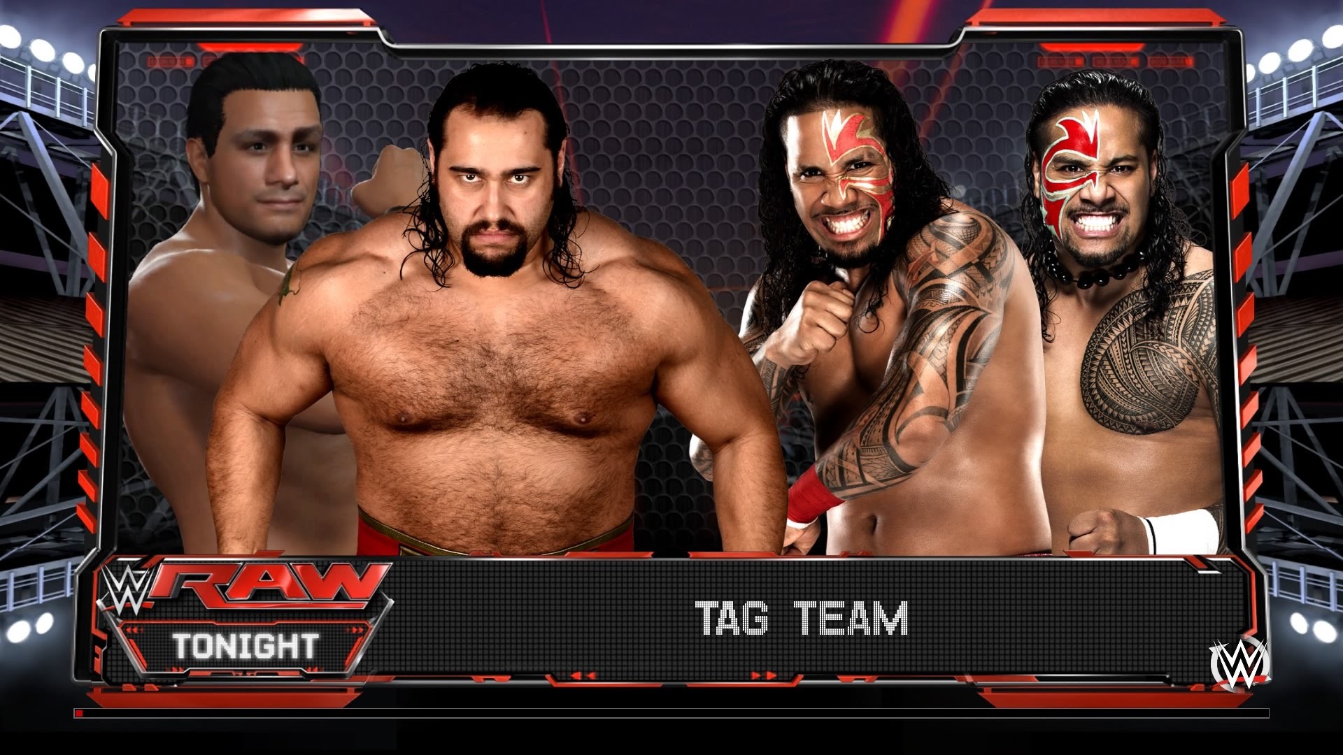 1920x1080 WWE Raw 1/4/16 The Usos vs The League of Nations 2K16 Gameplay results