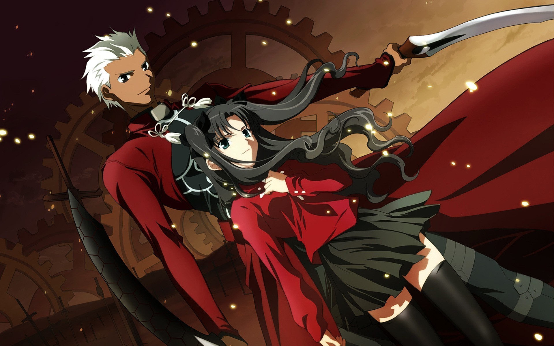 1920x1200 anime, Fate Series, Fate Stay Night, Archer (Fate Stay Night), Tohsaka Rin  Wallpapers HD / Desktop and Mobile Backgrounds