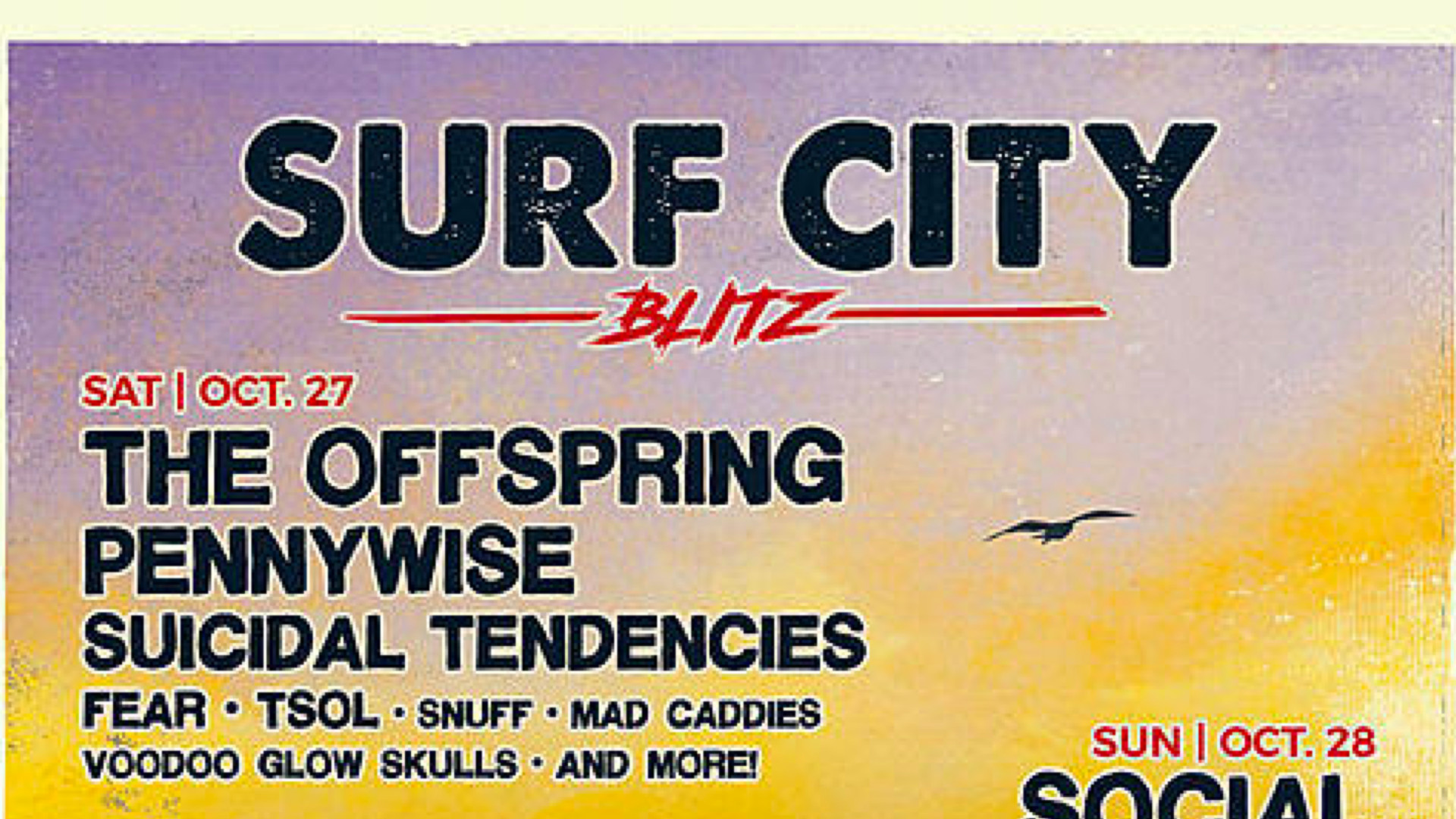 1920x1080 The Offspring, Social Distortion, Bad Religion, Rancid, Suicidal  Tendencies, Etc. Playing 'Surf City Blitz' Festival