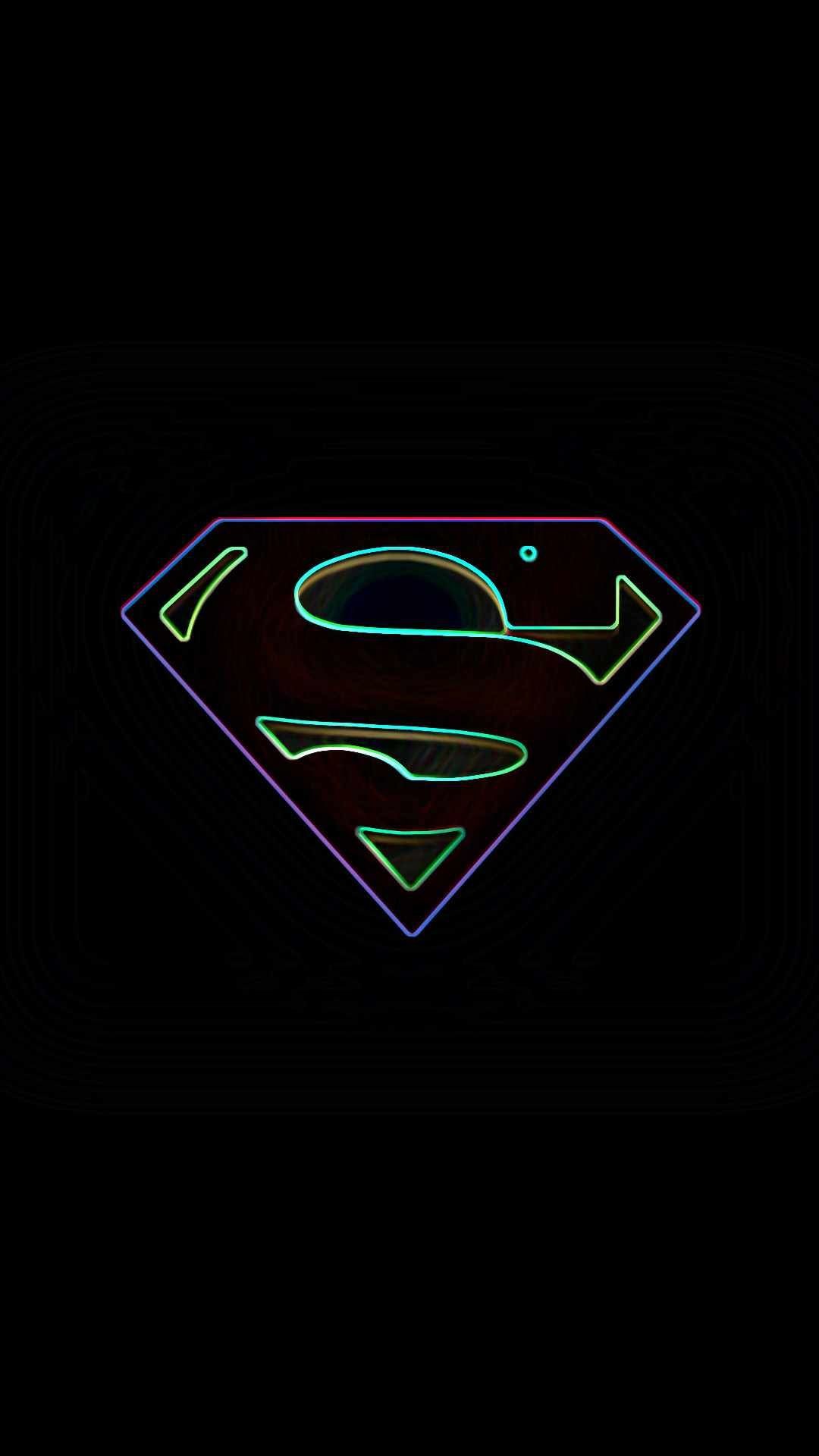 1080x1920 #neon #superman #background #wallpaper