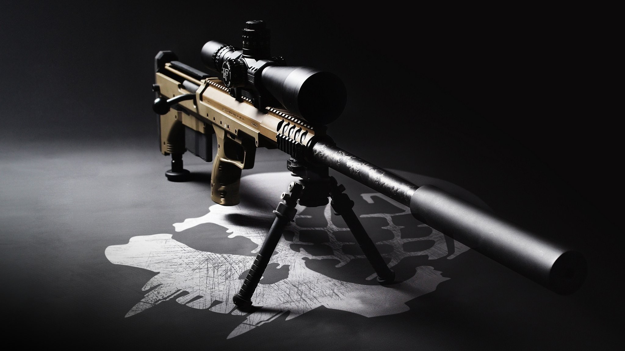 2048x1152 sniper rifle sight silencer