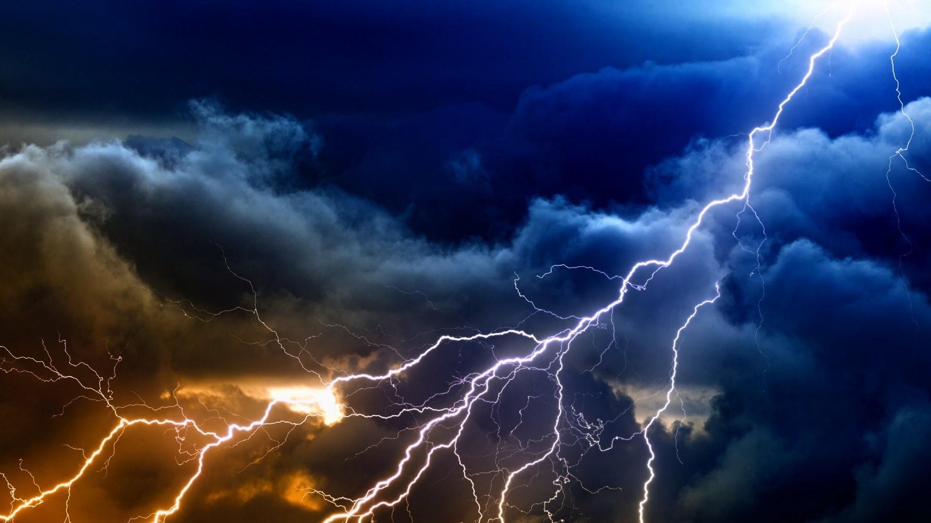1920x1080 Download Lightning Sky Rain Nature Storm Clouds Thunderstorm Hd Wallpaper  For Android Phone