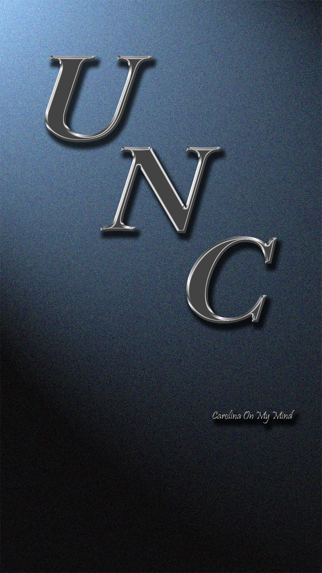 1080x1920 UNC Wallpaper Metal Letters Staggered on Lit Wall 1080 x 1920