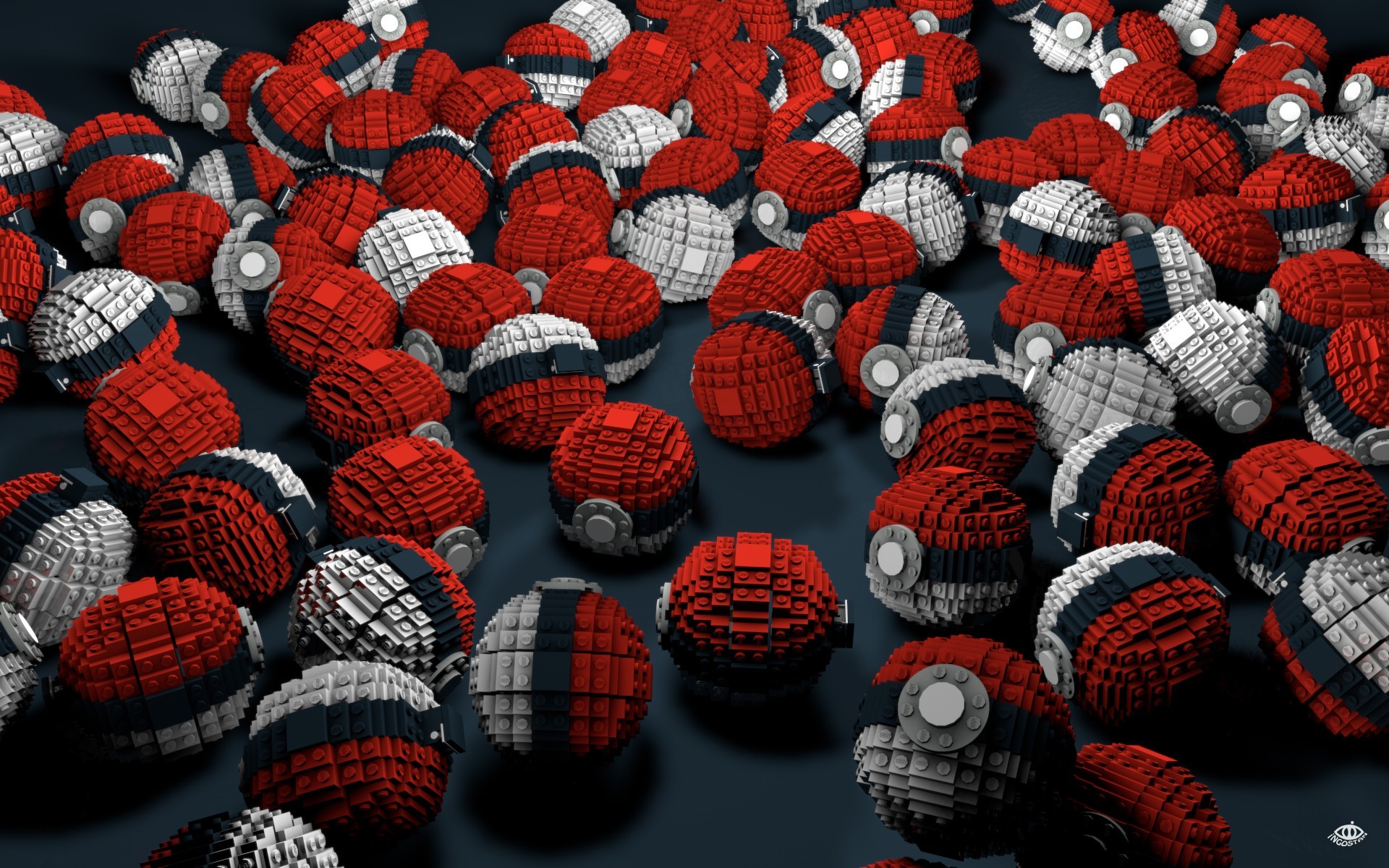 1920x1200 Abstract Pokemon Lego Video Games Poke Balls Voxels Wallpaper At 3d  Wallpapers