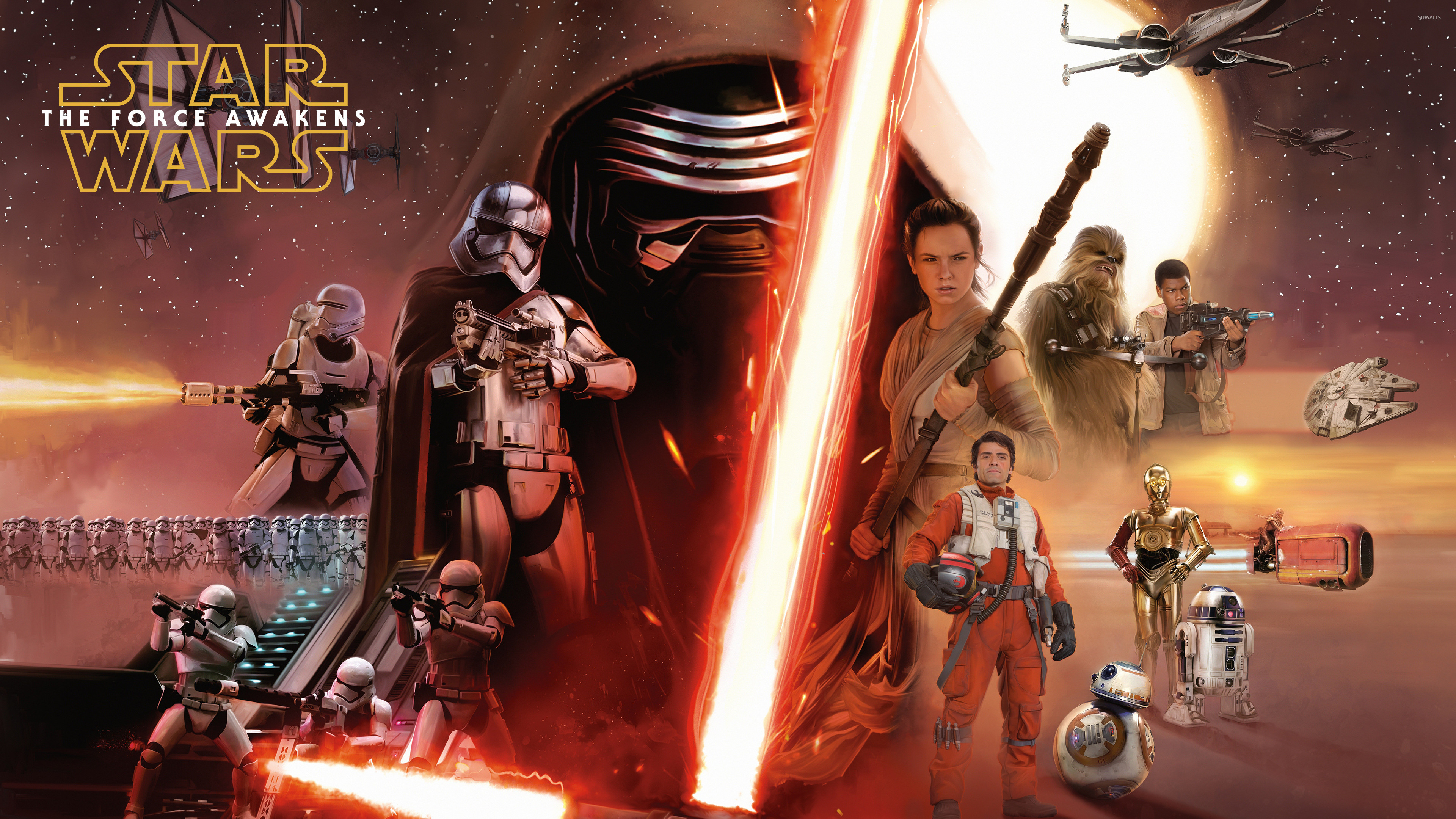 3840x2160 Star Wars: The Force Awakens poster wallpaper  jpg