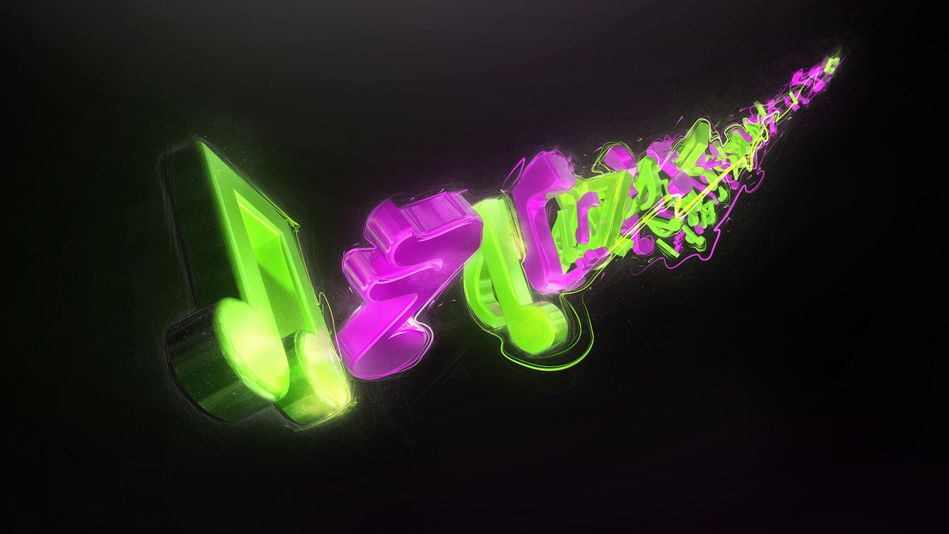 1920x1080 Abstract musical notes Wallpapers, Green Backgrounds, Pictures and .