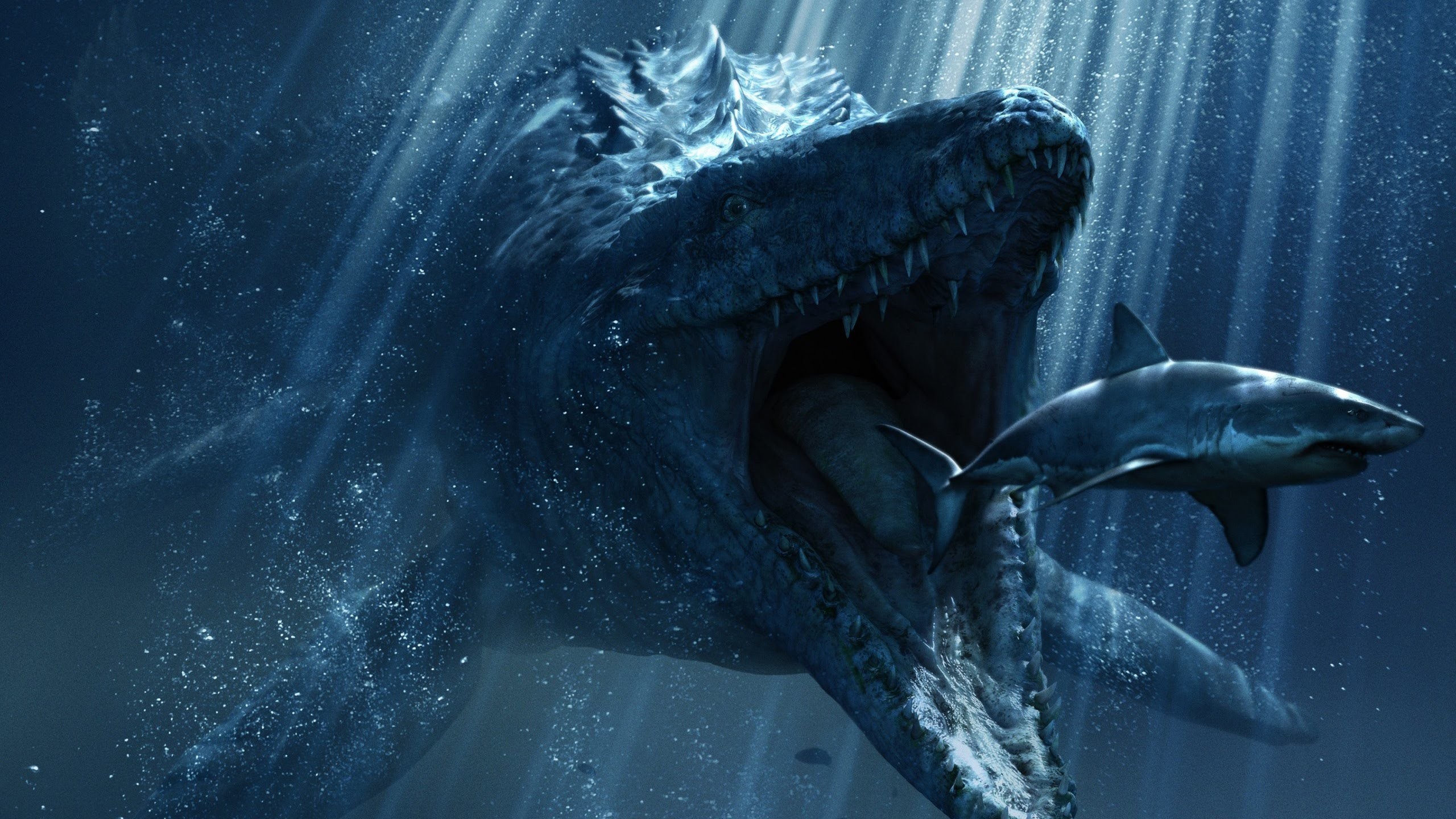 2560x1440 Jurassic World Underwater Movie Wallpaper