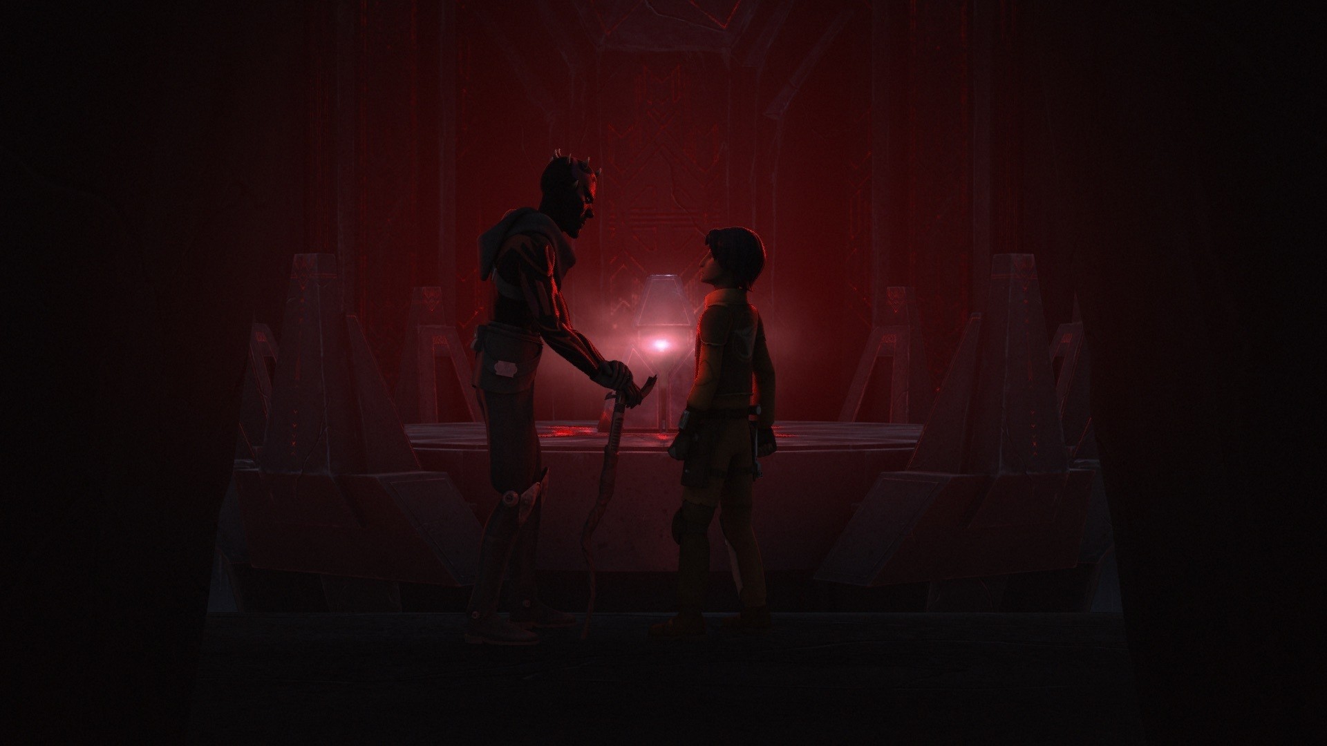 1920x1080 Star Wars Rebels - Maul and Ezra in front of the Sith holocron
