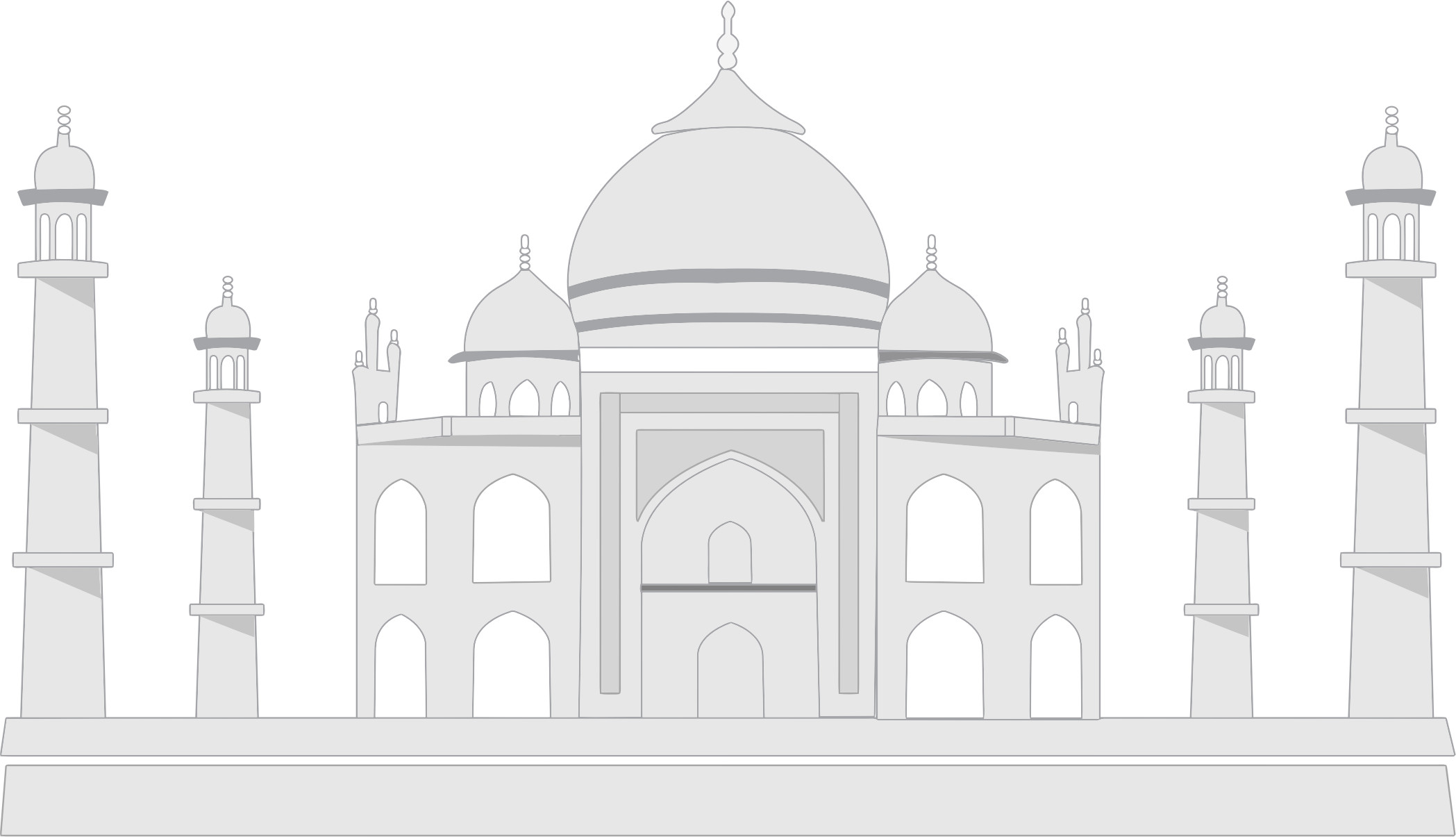 2097x1205 Taj Mahal Transparent Background