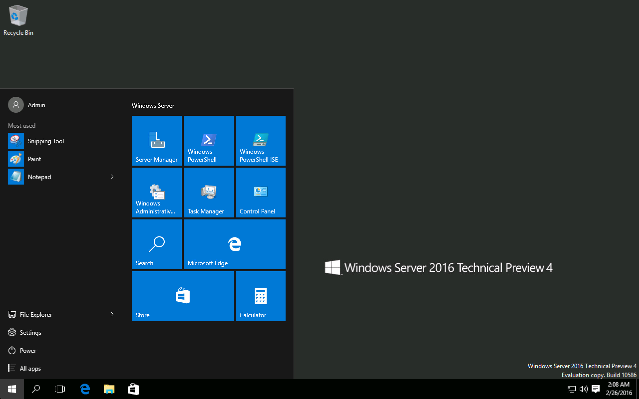 2560x1600 Hosting for Windows Server 2016 TP4 is Now Available!