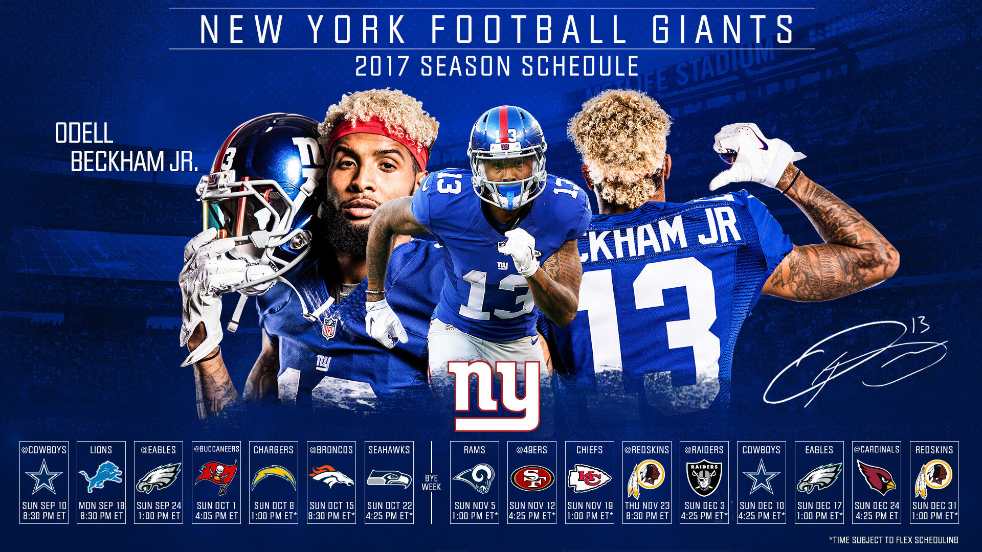 1920x1080 Click one of the thumbnails below to download the New York Giants 2017  schedule desktop wallpaper. For desktop wallpapers, right-click on the  image and ...