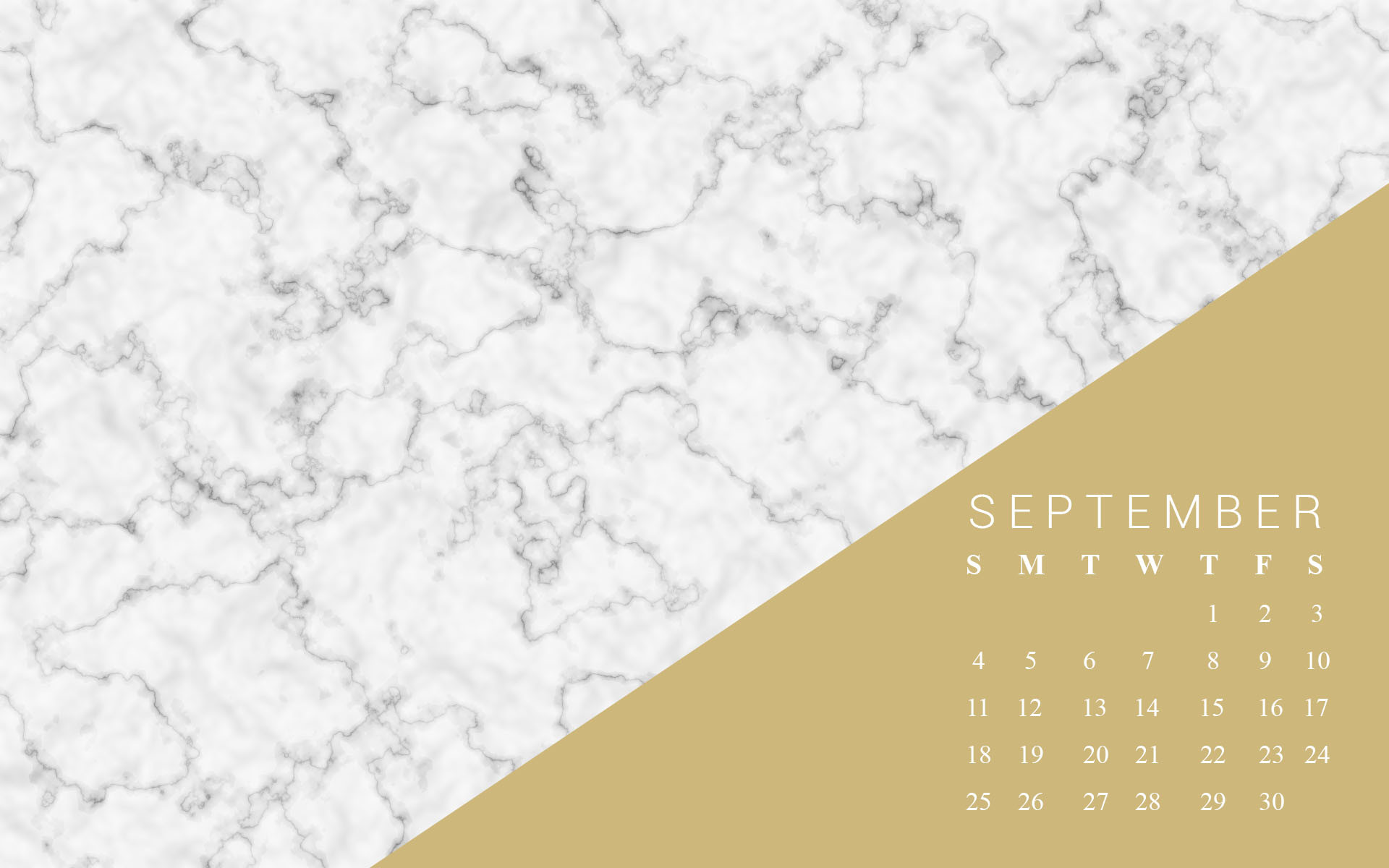 1920x1200 Marble & Gold geometric Calendar