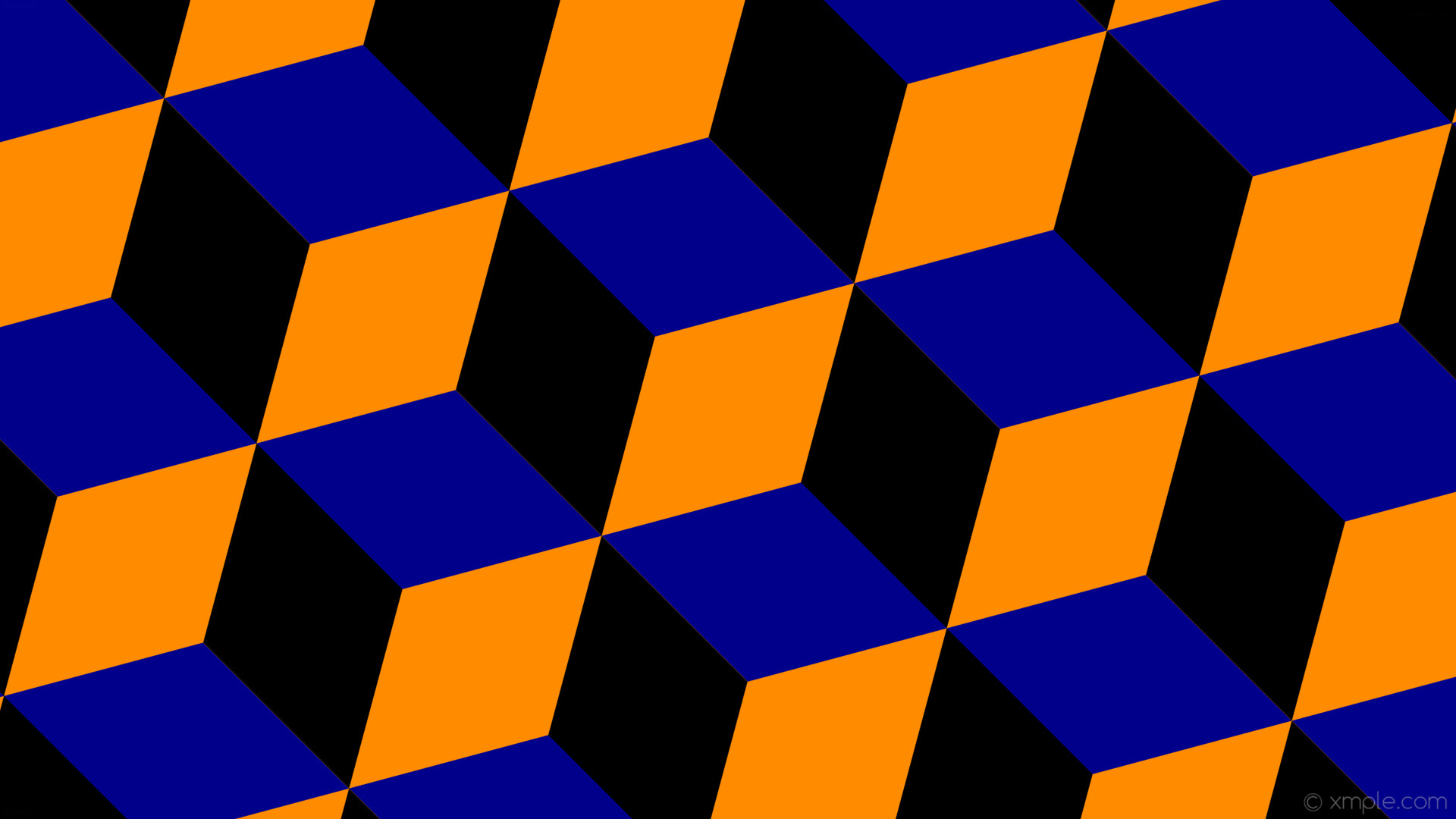 1920x1080 wallpaper 3d cubes blue orange black dark orange dark blue #ff8c00 #00008b  #000000