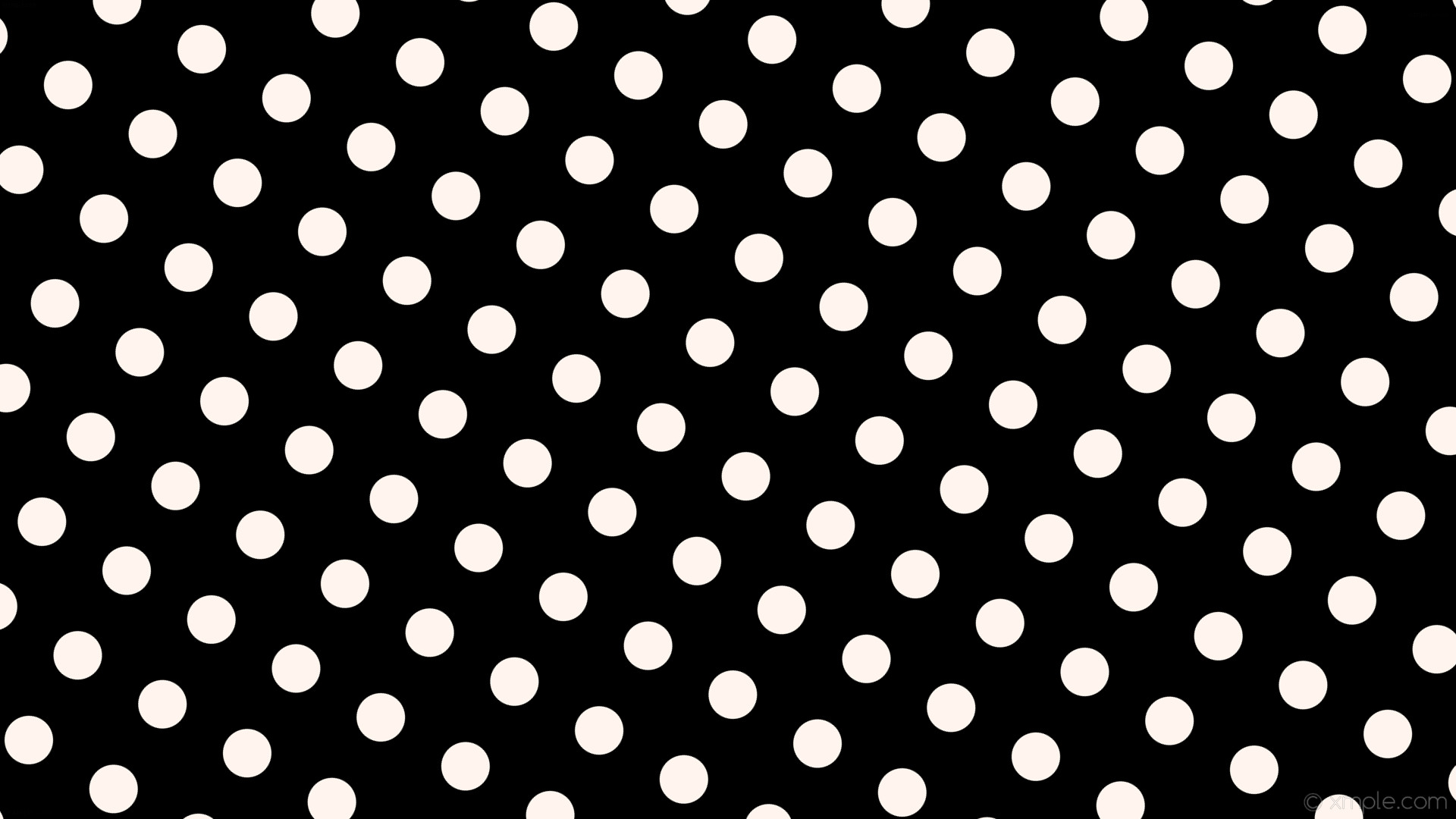 1920x1080 wallpaper white spots black polka dots seashell #000000 #fff5ee 330Â° 64px  129px