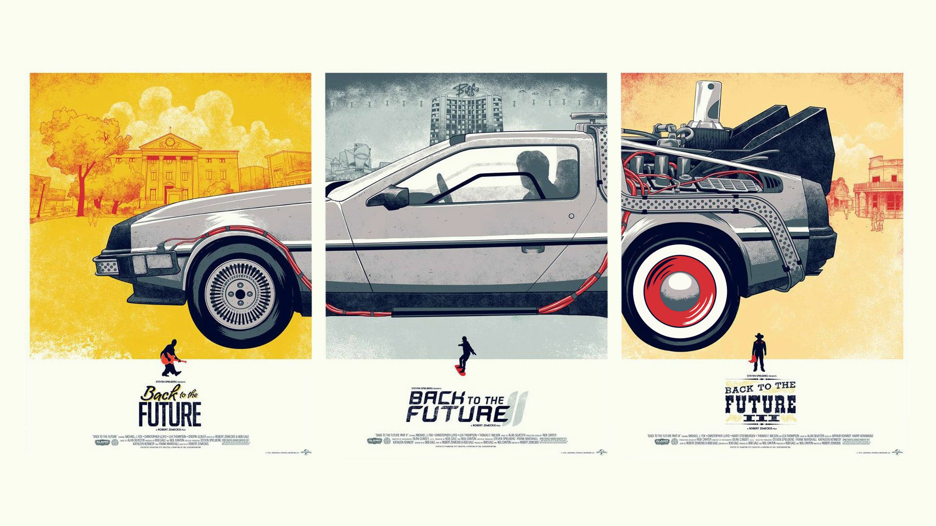 1920x1080 DeLorean in three movies HD Wallpaper. Â« Â»