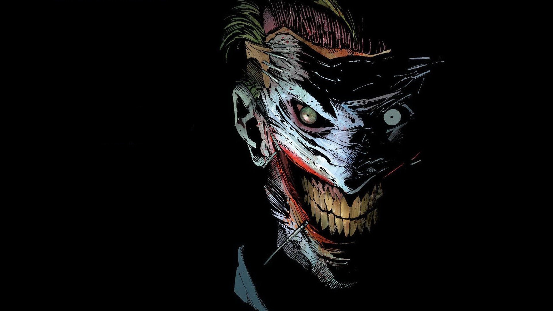 1920x1080 Batman Black Background Comics Creepy Dc Masks Smiling The Joker