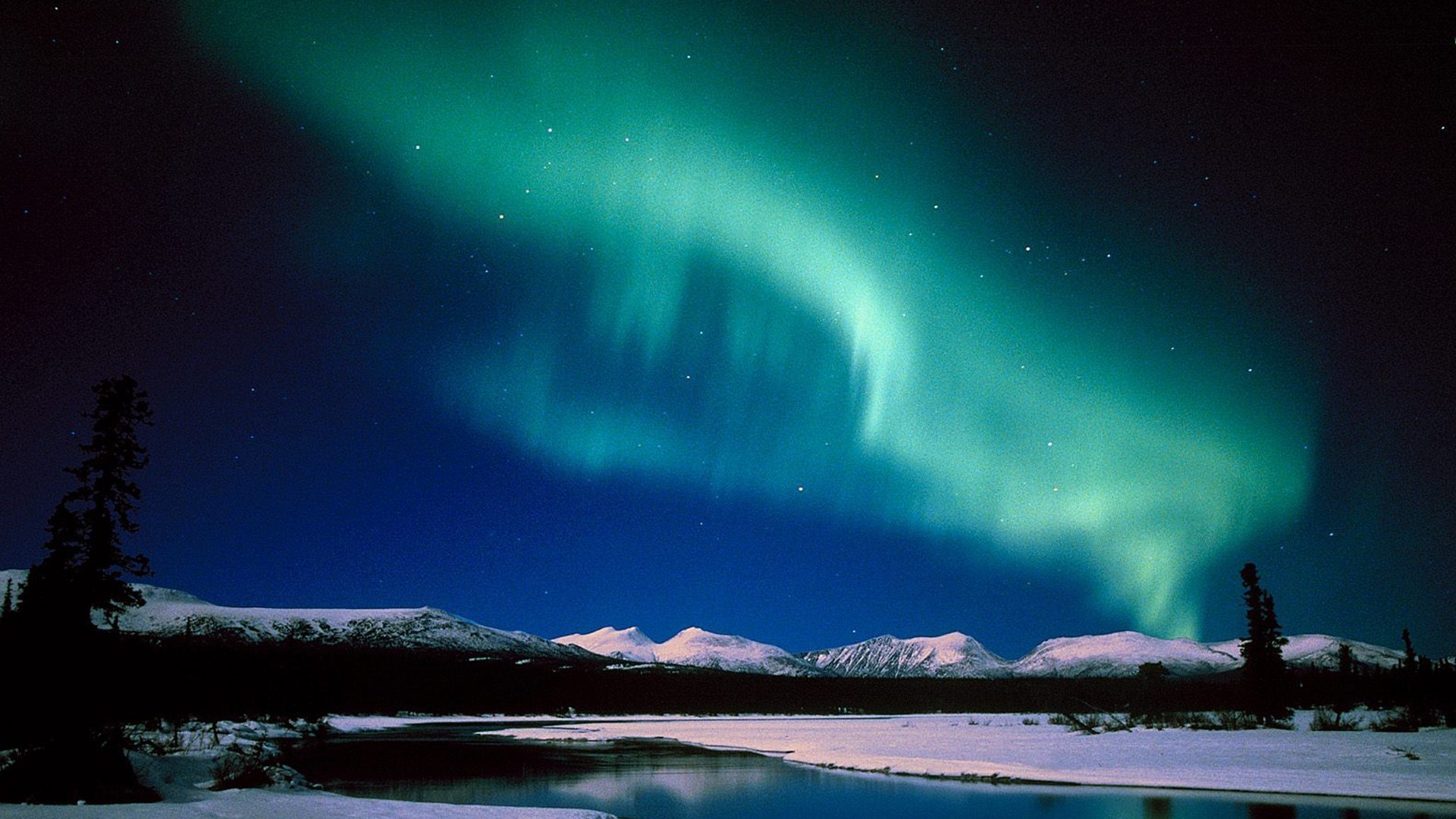 1920x1080  Aurora Borealis Canada Magnetic Field Skies Nighttime Nature Sky  Background Wallpaper