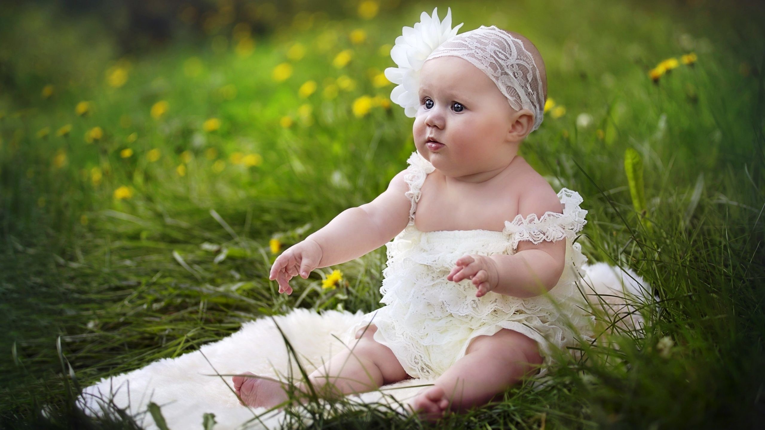 Cute Baby Girl with Pink Dress Wallpaper | HD Wallpapers