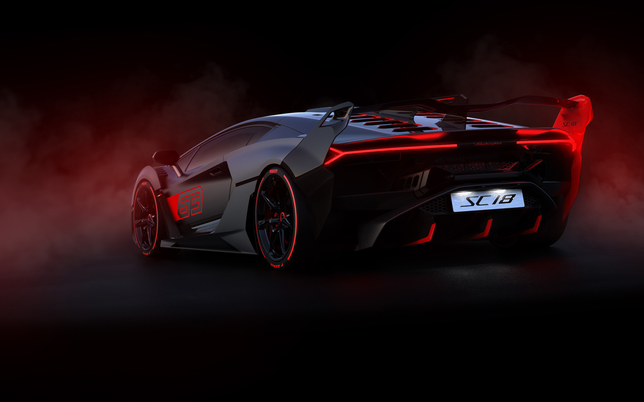 2560x1600 HD Wallpaper Vehicles, Car, Red, Black, Line, Lamborghini SC18