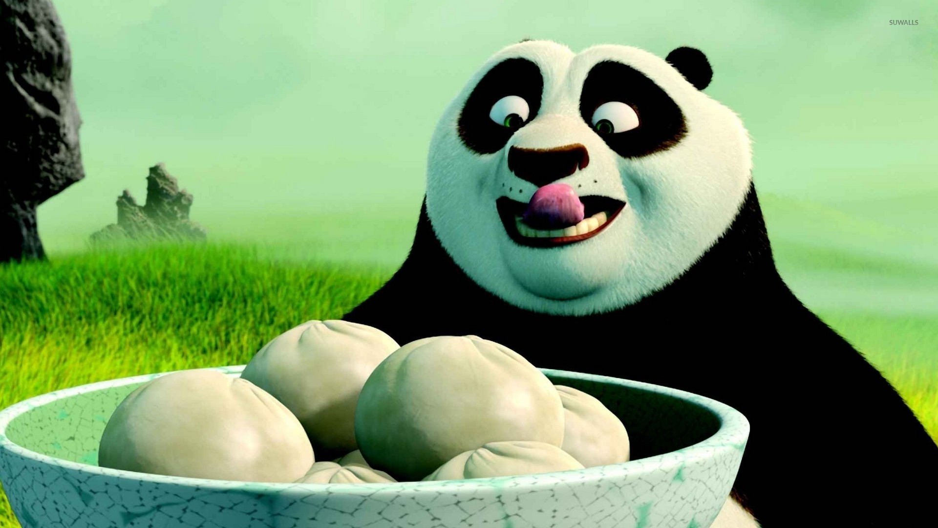 1920x1080 Po having dumplings - Kung Fu Panda wallpaper  jpg