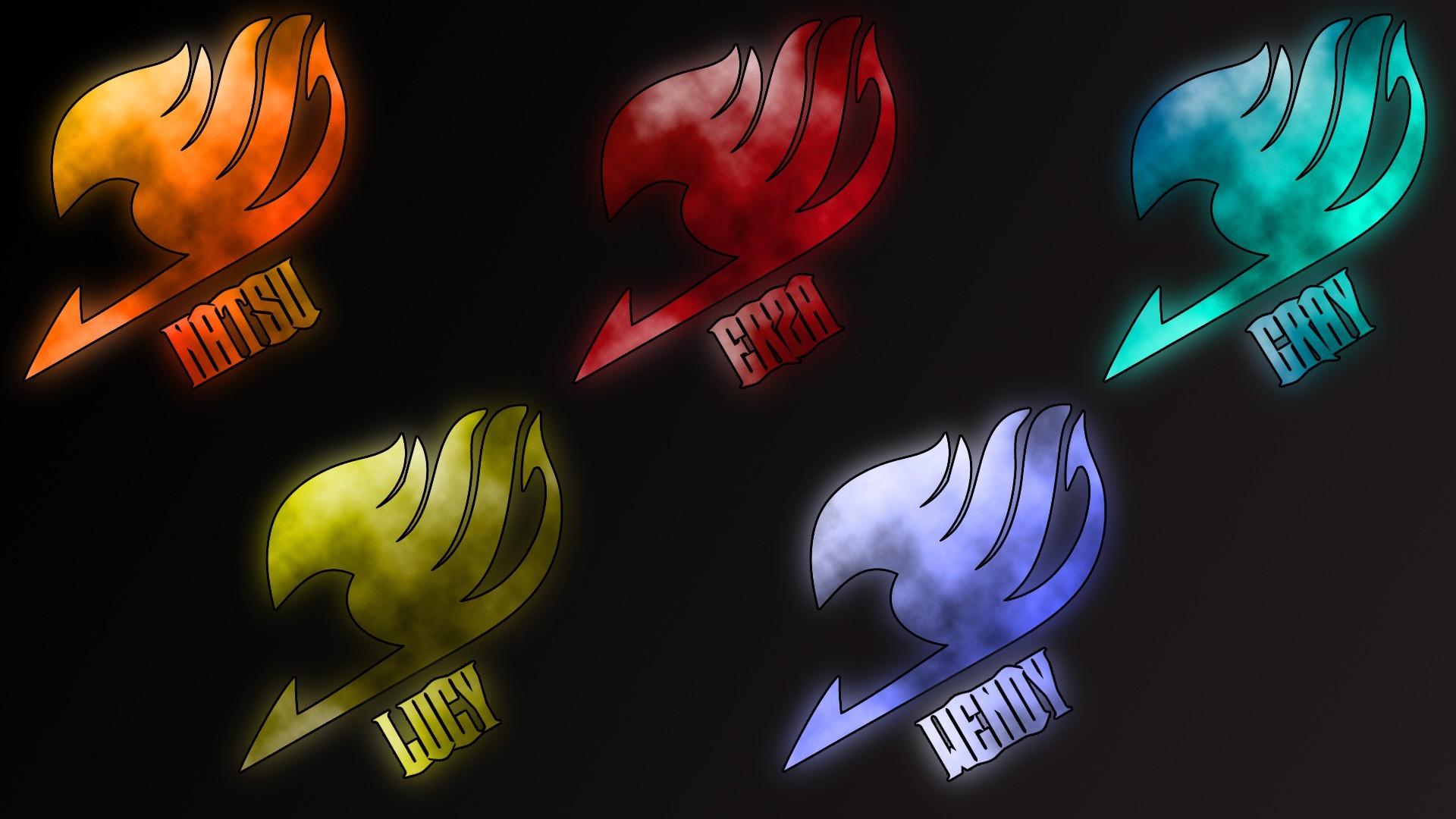 1920x1080 Anime Fairy Tail Logo In Many Colors Wallpaper Fairy Tail Wallpaper