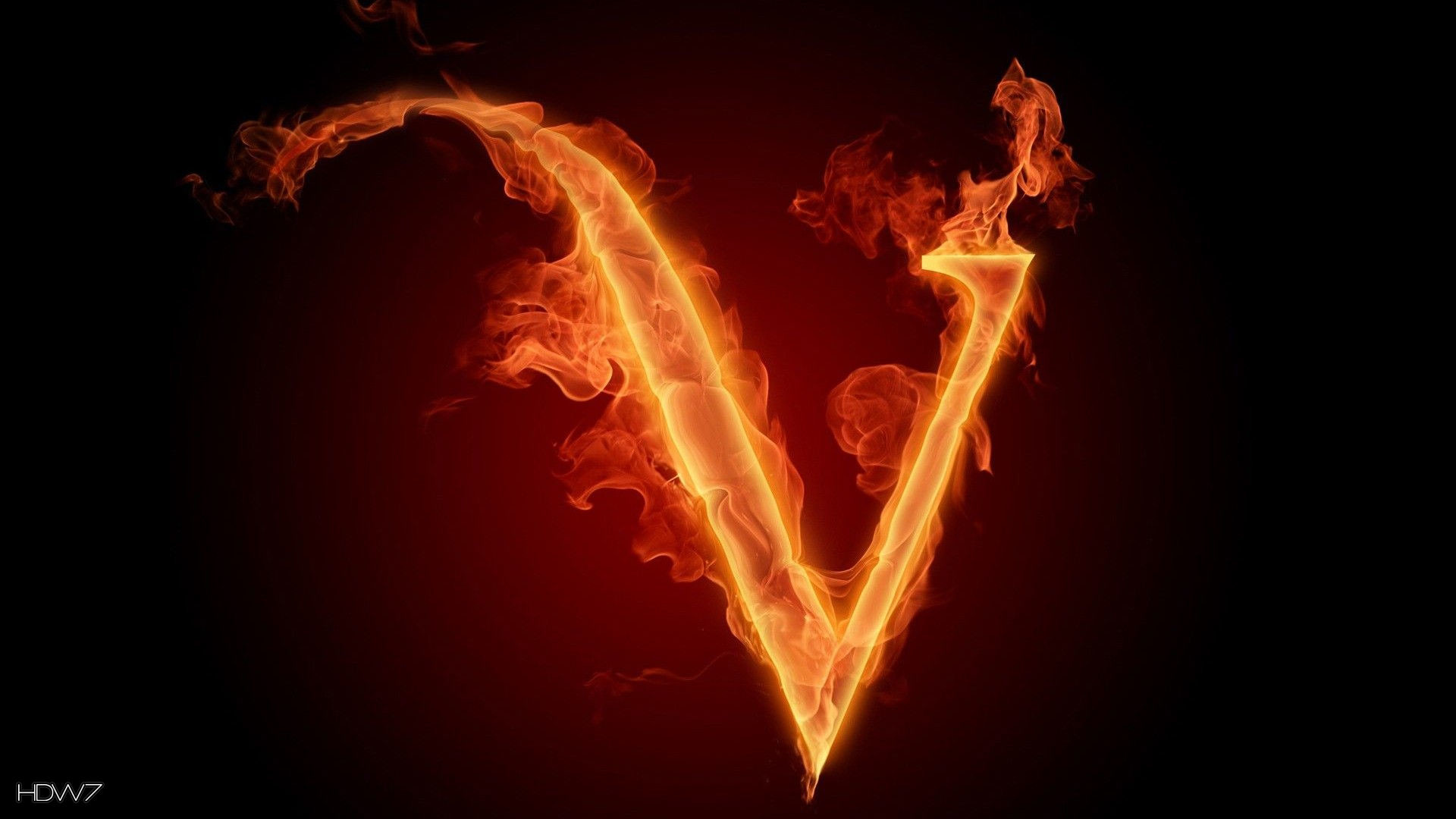 1920x1080 letter v abstract alphabet picture fiery art 1080p