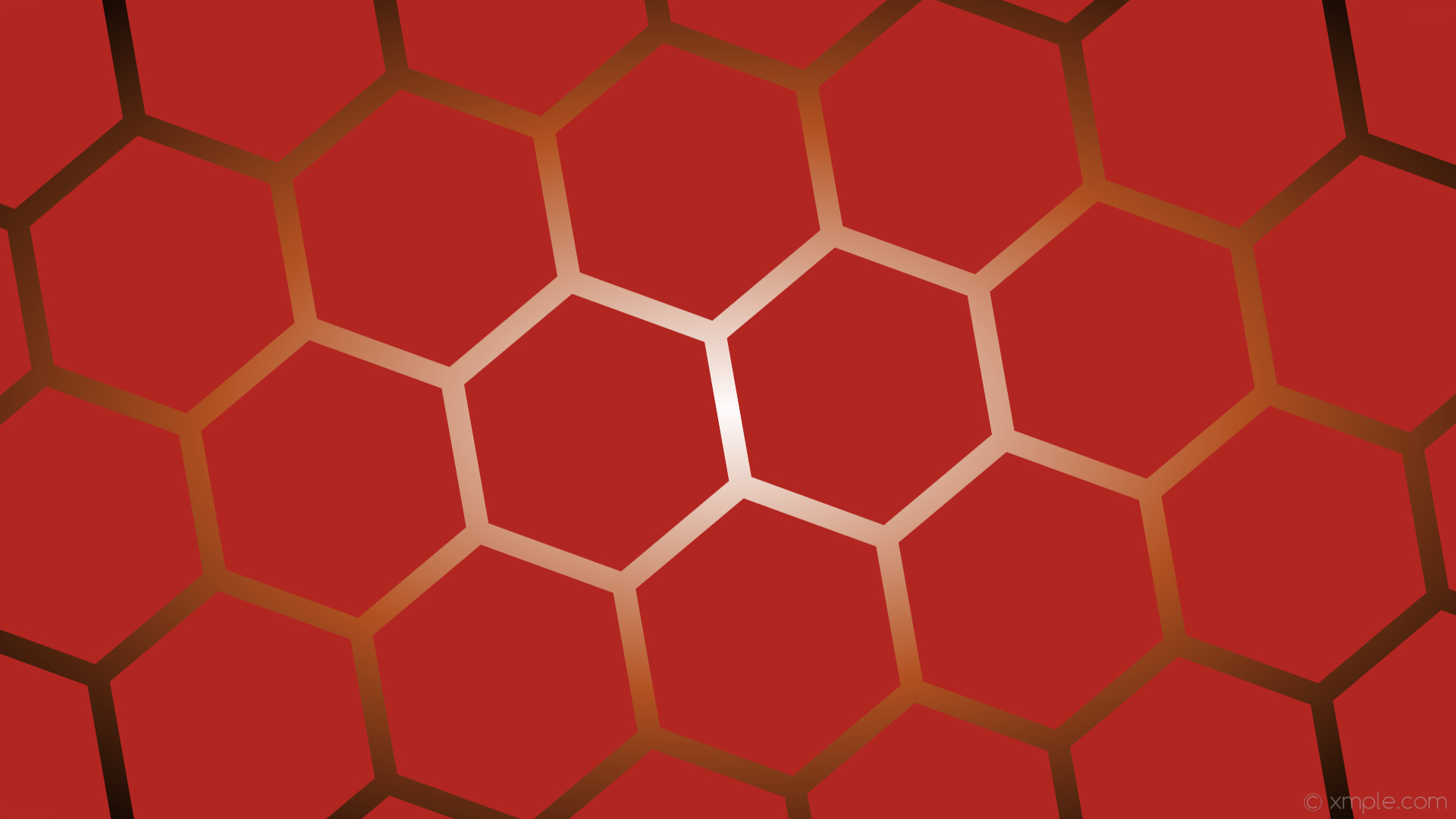 1920x1080 wallpaper glow red orange gradient hexagon black white #b22621 #ffffff  #b25221 diagonal 10