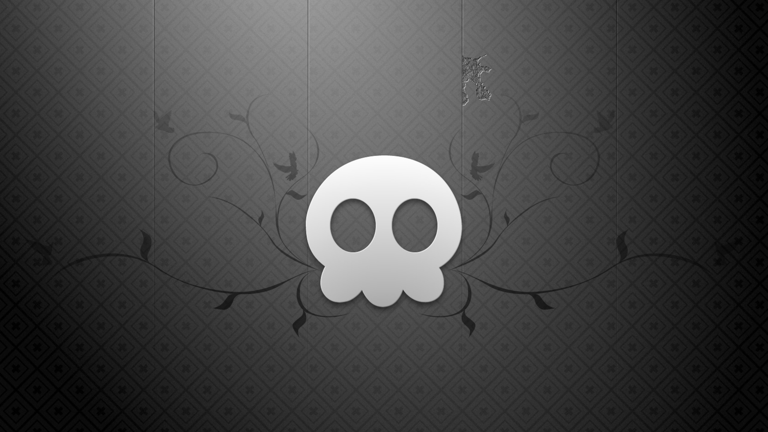 2560x1440  Wallpaper black, white, skull