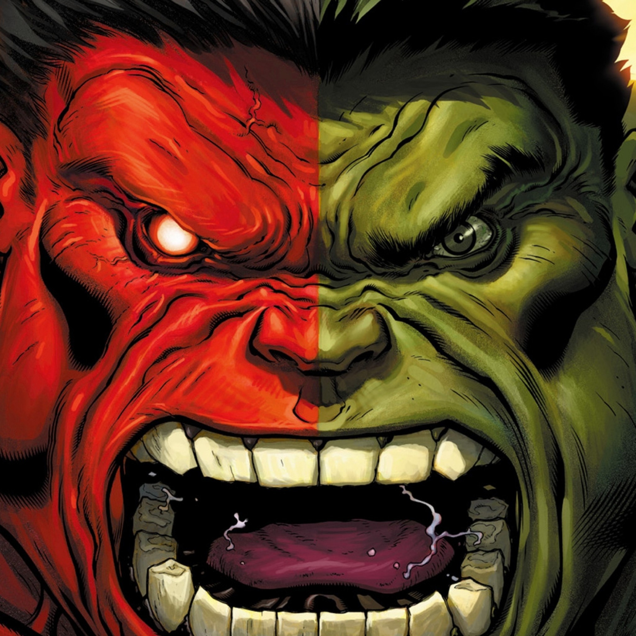 2048x2048 Preview wallpaper hulk, marvel comics, art, aggression 