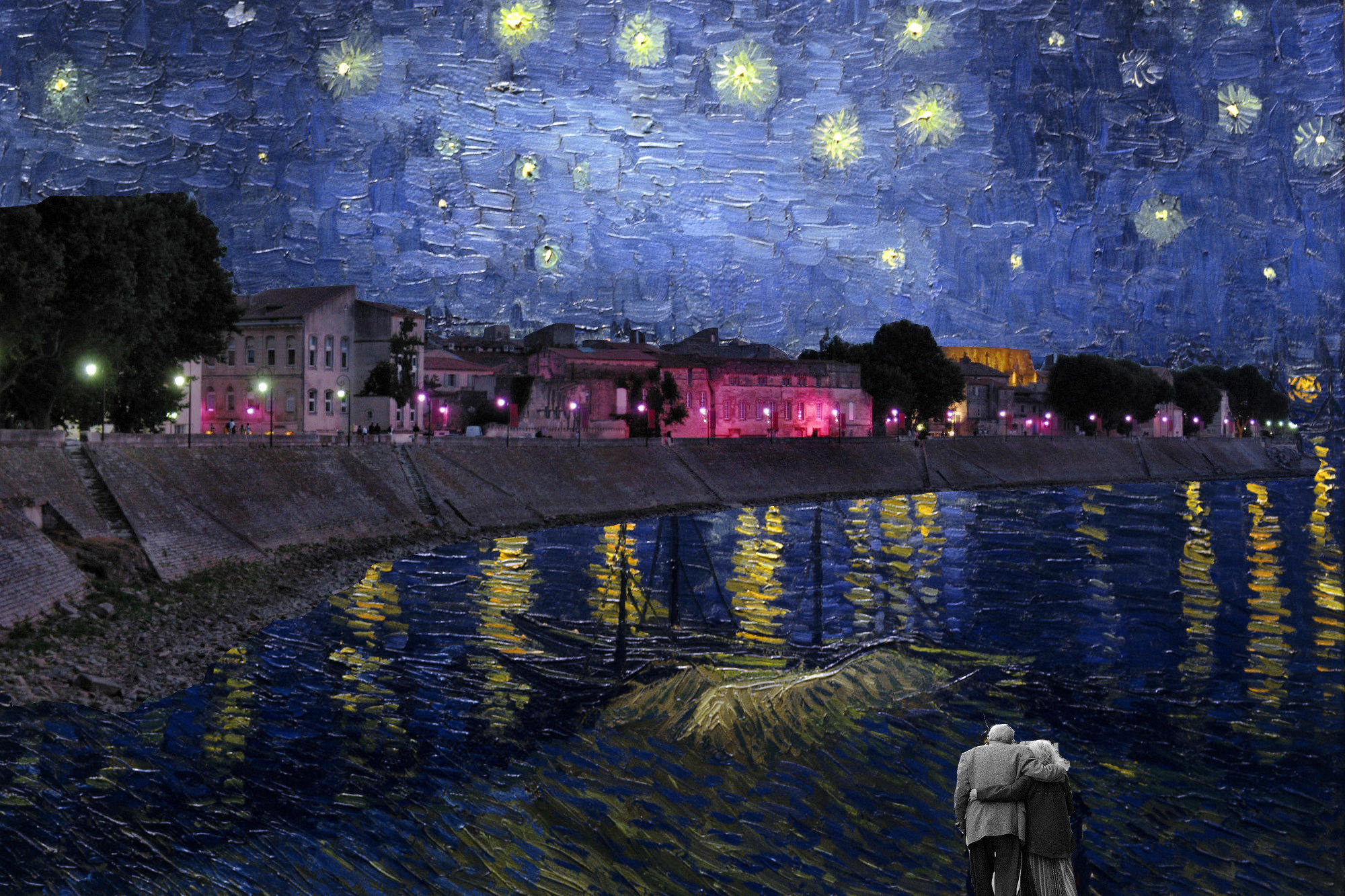 2000x1333 Starry Night Over The Rhone Van Gogh Original. All ...