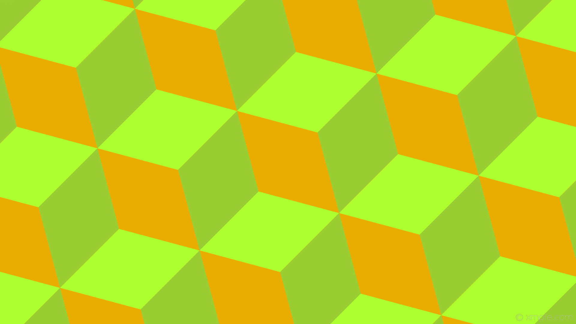 1920x1080 wallpaper green 3d cubes orange yellow green green yellow #e9ac01 #9acd32  #adff2f 135