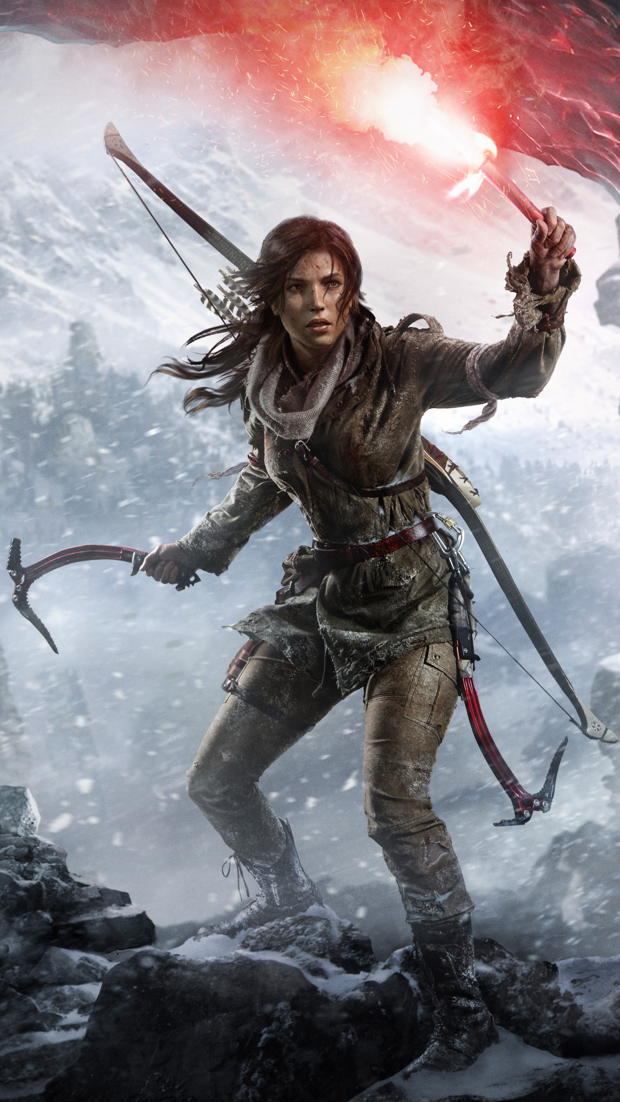 1242x2208 Rise of the Tomb Raider iPhone Wallpaper