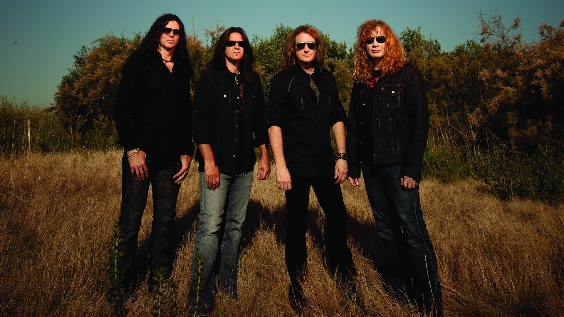 1920x1080 Preview wallpaper megadeth, band, sunlight, glasses, shadow 