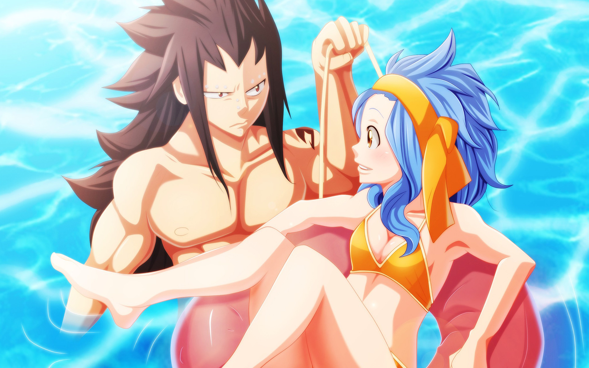 1920x1200 gajeel and levy | gajeel redfox and levy mcgarden fairy tail anime hd  wallpaper .