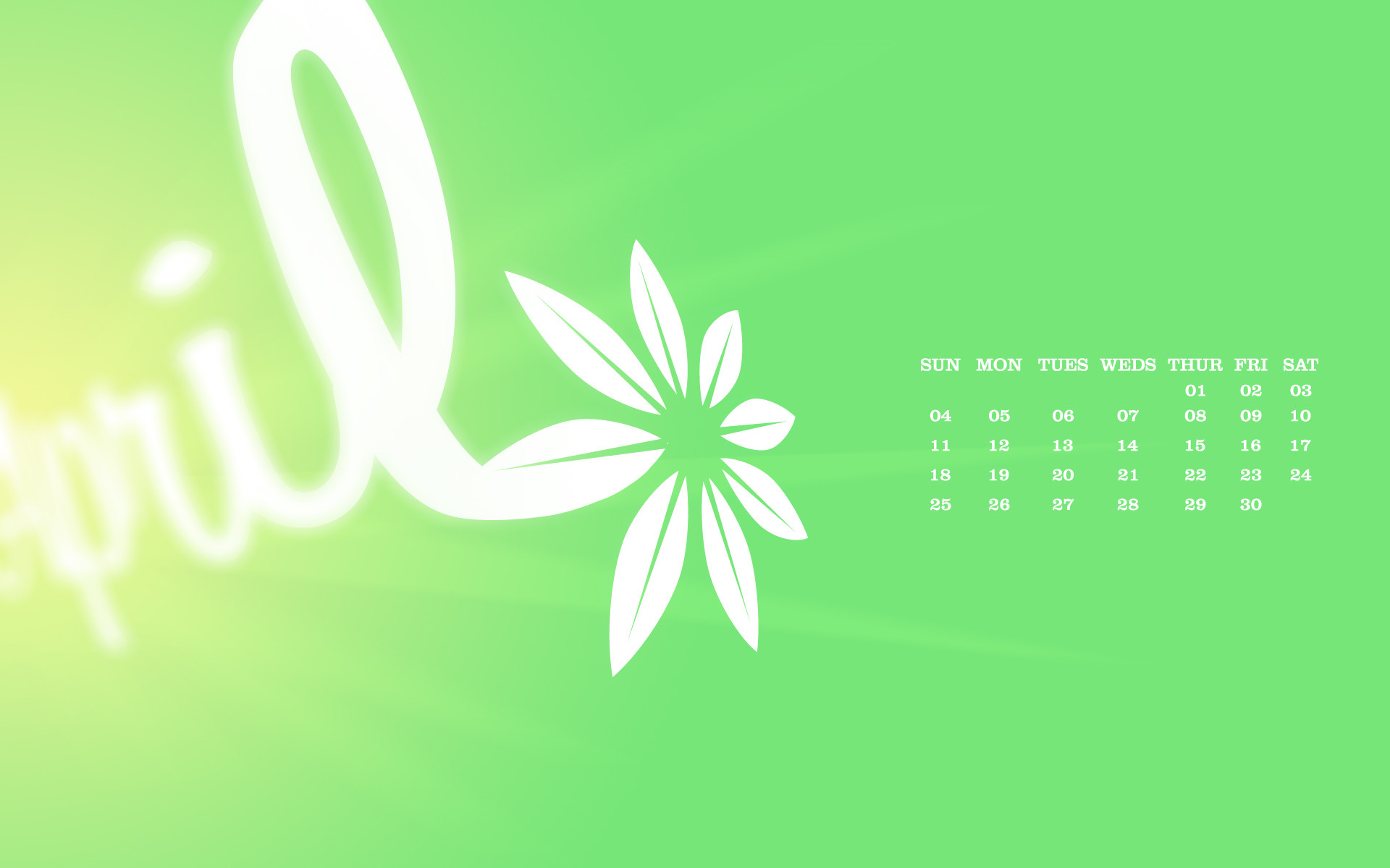 1920x1200 April Desktop Calendar Wallpaper | Paper Leaf