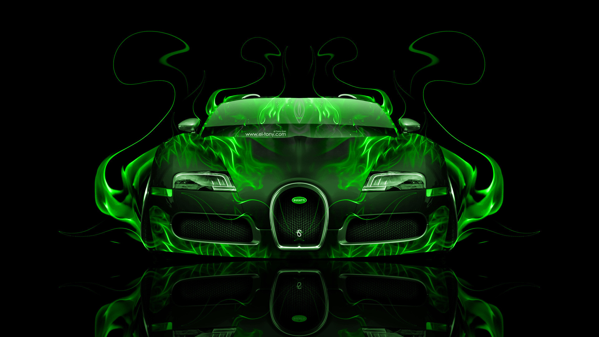 1920x1080 Neon Green Bugatti Veyron