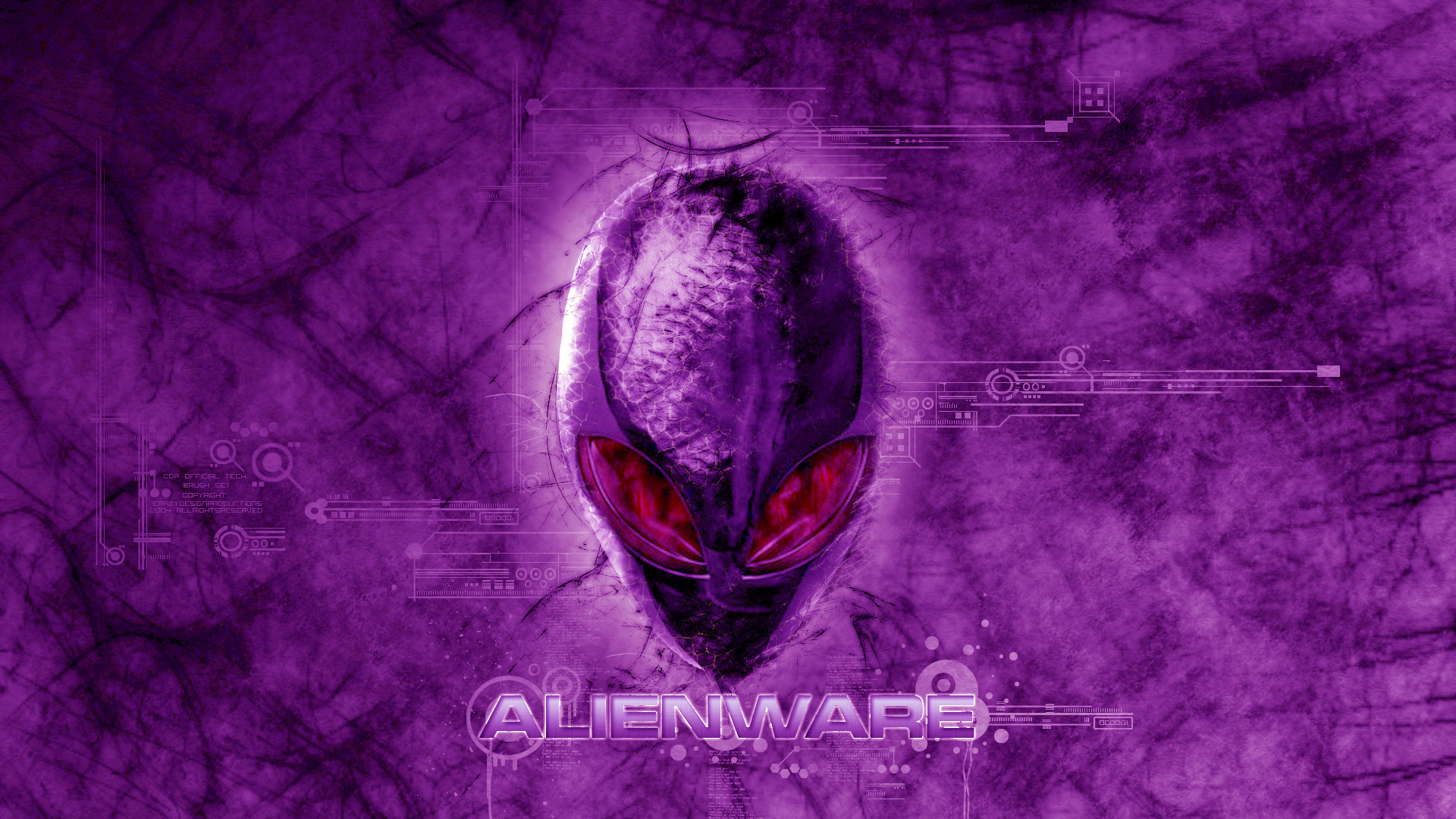 1920x1080 alienware dark violet red eyes logo