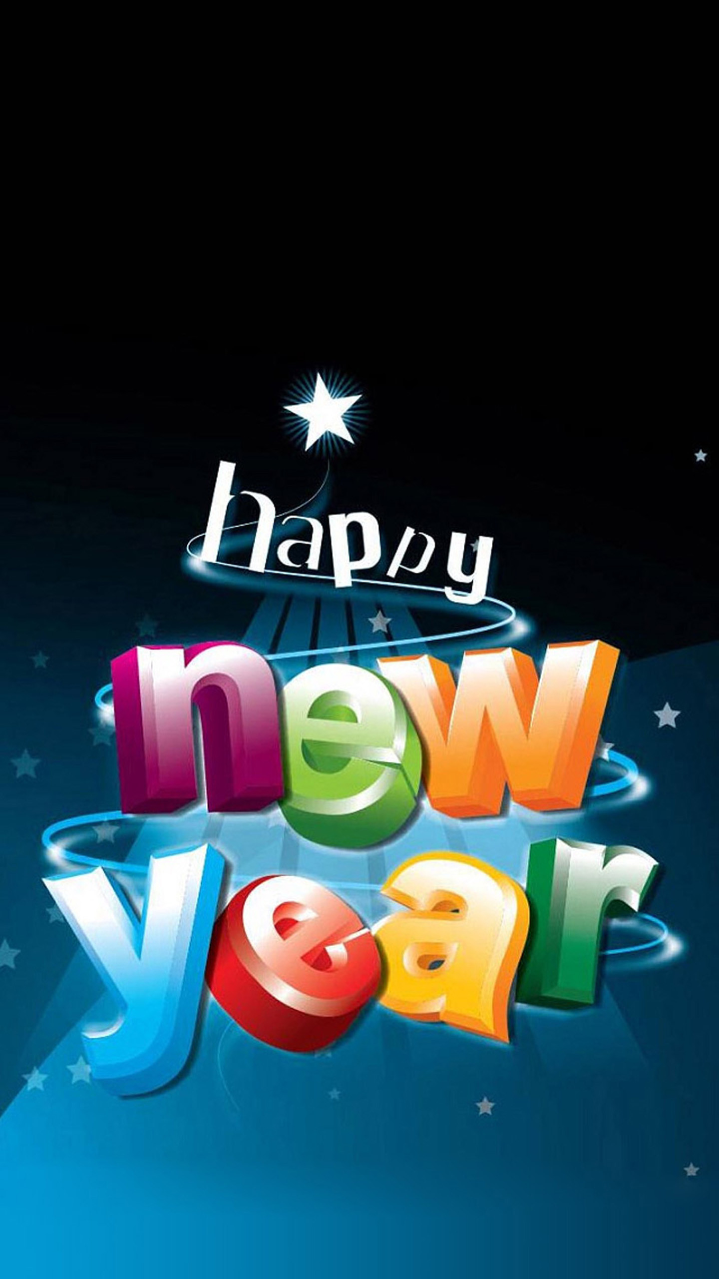 1440x2560 Happy New Year 3D Letters LG G3 Wallpapers